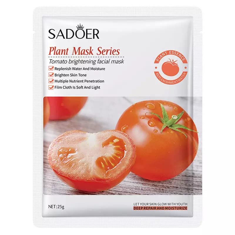 Best Tomato Face Sheet Mask for Glowing Skin - Hydrating & Brightening Facial Mask - Perfect for Daily Skincare & Spa Nights