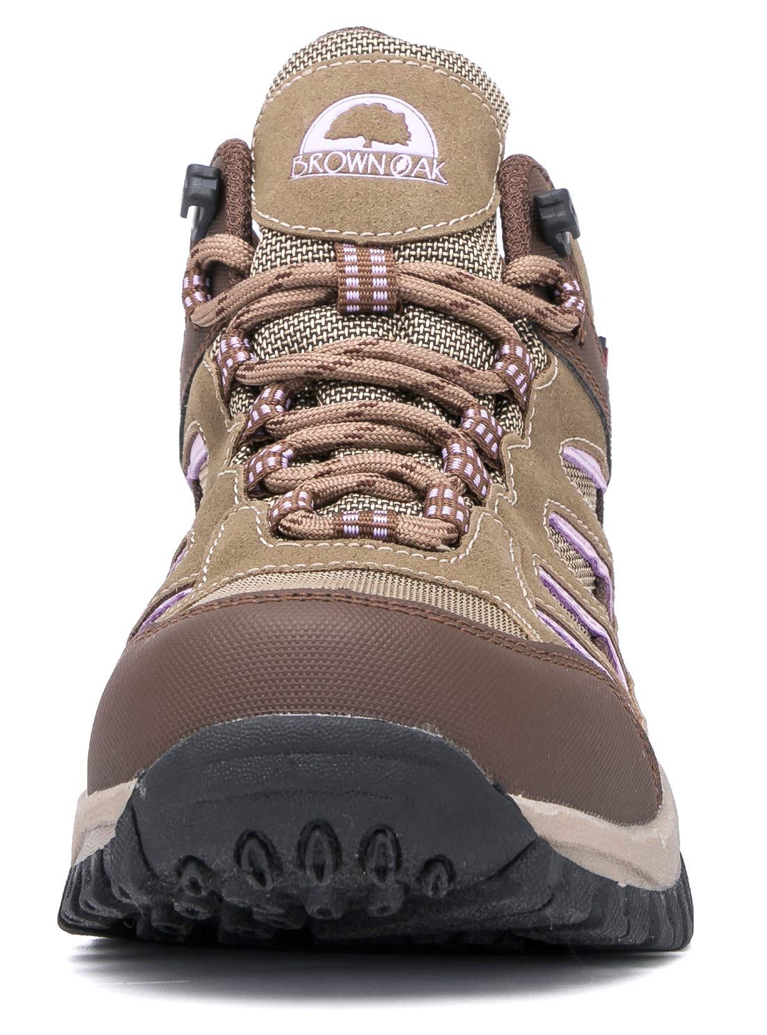 Women's Brown Oak Waterproof Hiking Boots - Lightweight Trekking & Camping Shoes for Outdoor Adventures, Walking & Work