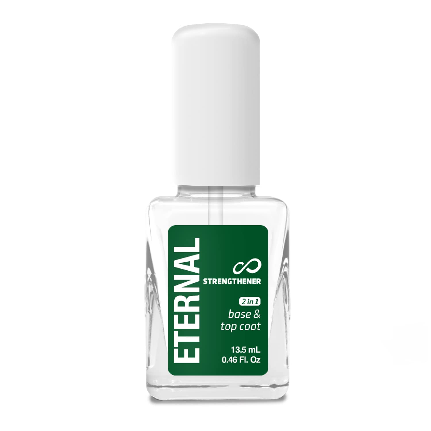 Eternal 2 in 1 Nail Hardener Base & Top Coat - 13.5 mL Nail Strengthener with Long-Lasting Shine | Strengthens Weak Nails, Promotes Healthy Growth & Extends Polish Wear | Perfect for Manicures, At-Home Nail Care & Salon Professionals
