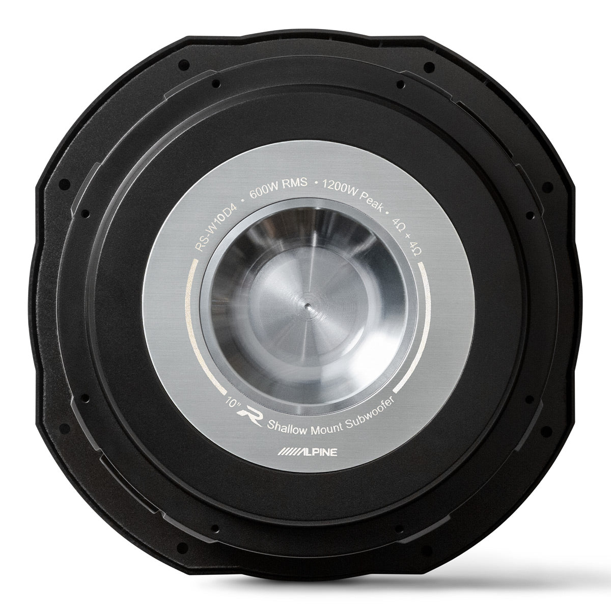Alpine RS W10D2 R Series 10-Inch Shallow Mount 4 Ohm Car Subwoofer - High Performance Bass for Trucks, SUVs & Custom Car Audio Systems