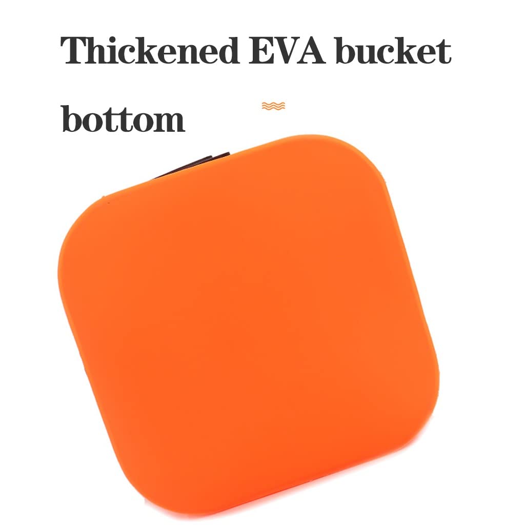LEIYAN 3-Pack Collapsible Camping Fishing Bucket - Portable Outdoor Folding Square Storage Container for Fishing Gear, Bait & Supplies - Durable EVA Material (Orange, 3-Piece Set) | Perfect for Camping, Hiking, Beach Trips & Outdoor Adventures