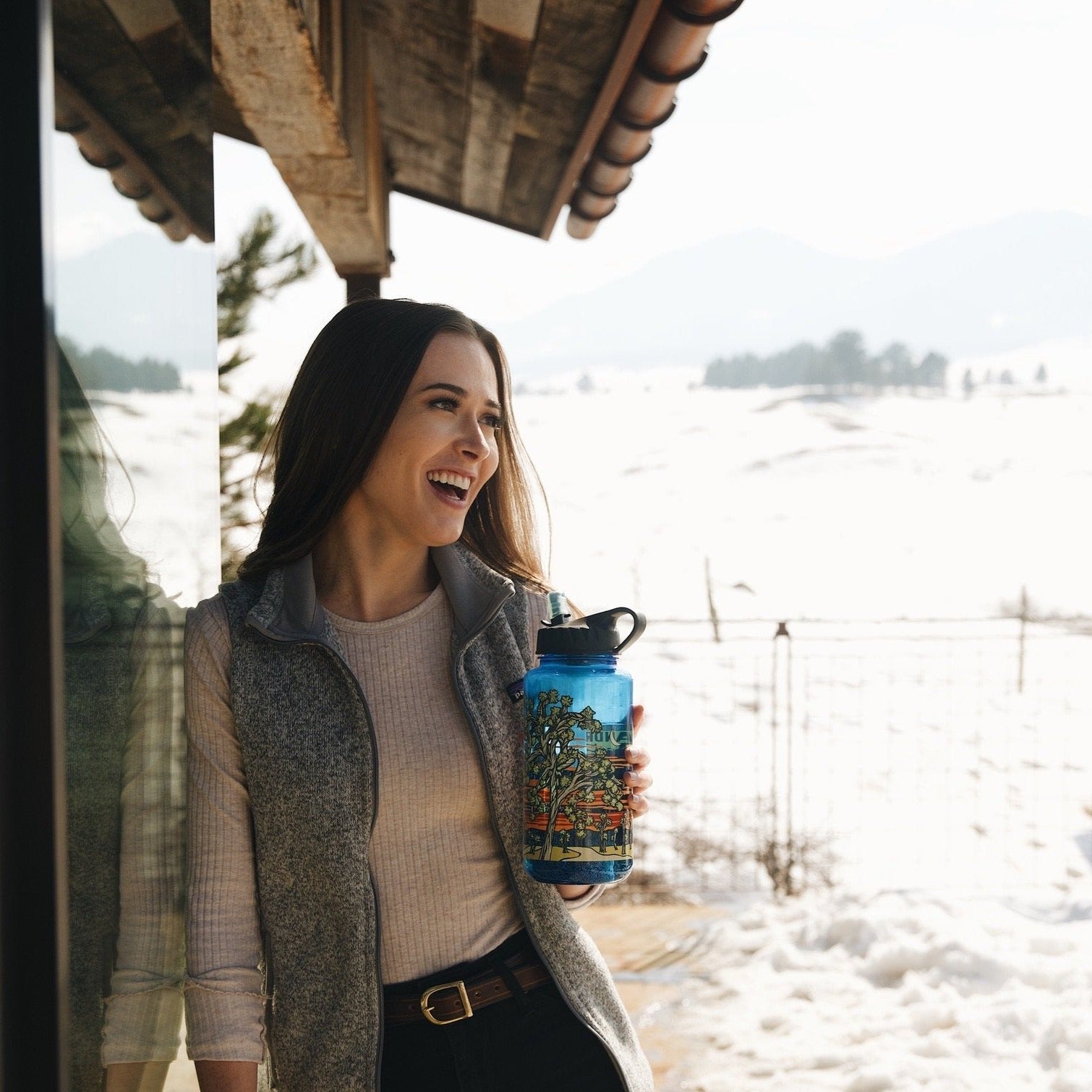 Nalgene OG Alexandra Rubio Art Water Bottle - 32oz BPA-Free Leakproof Tritan Plastic for Hiking, Gym & Outdoor Activities