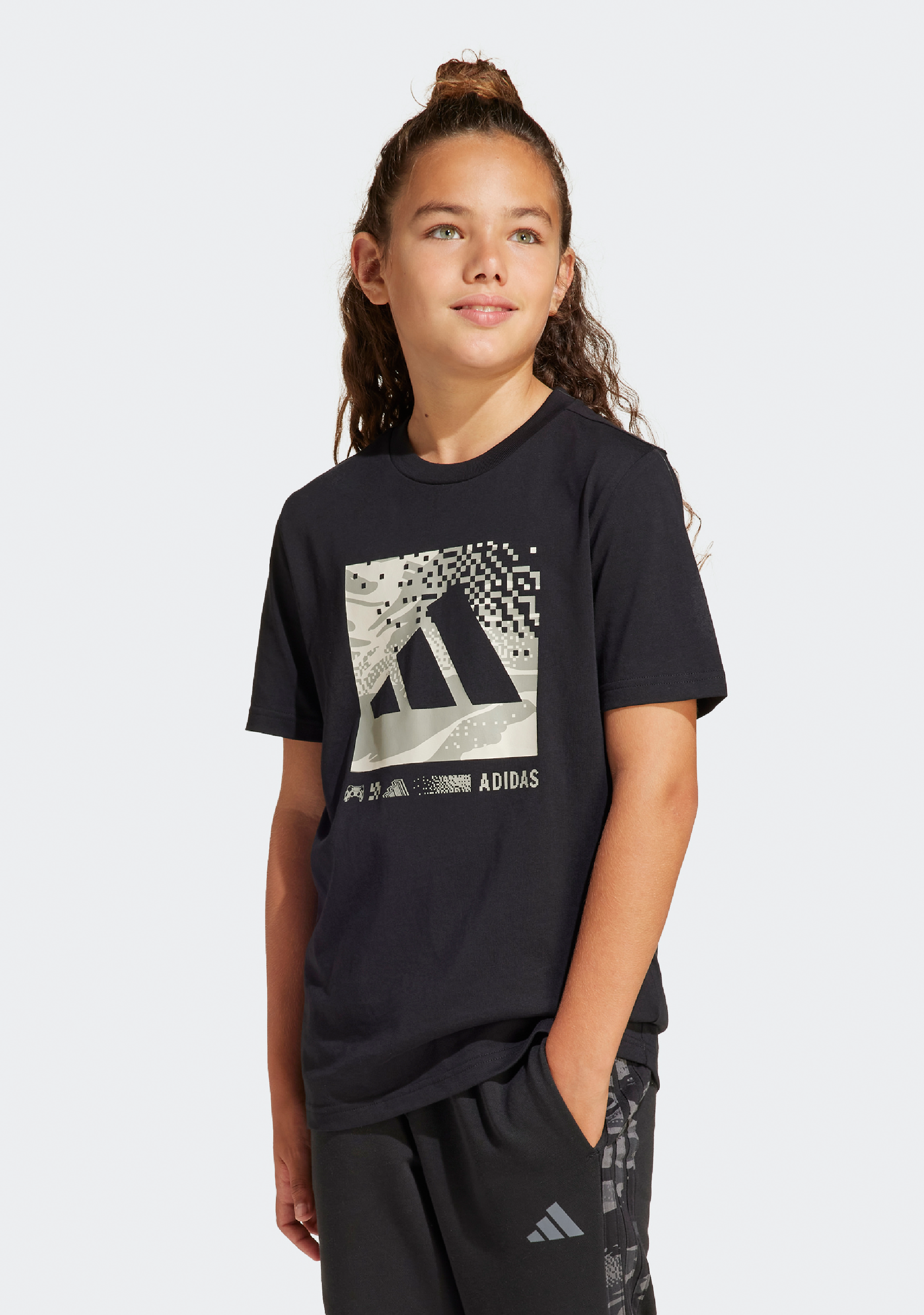 Adidas Kids' Camo Logo T-Shirt - Comfortable Cotton Tee for Boys & Girls - Perfect for School, Play & Everyday Wear