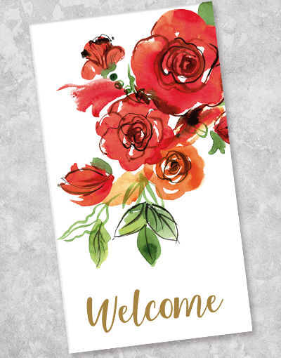 Floral Welcome Guest Towel Napkins - 40 Count Soft & Absorbent Cotton Towels for Bathroom, Kitchen, and Party Decorations - Perfect for Home, Hotel, and Wedding Events