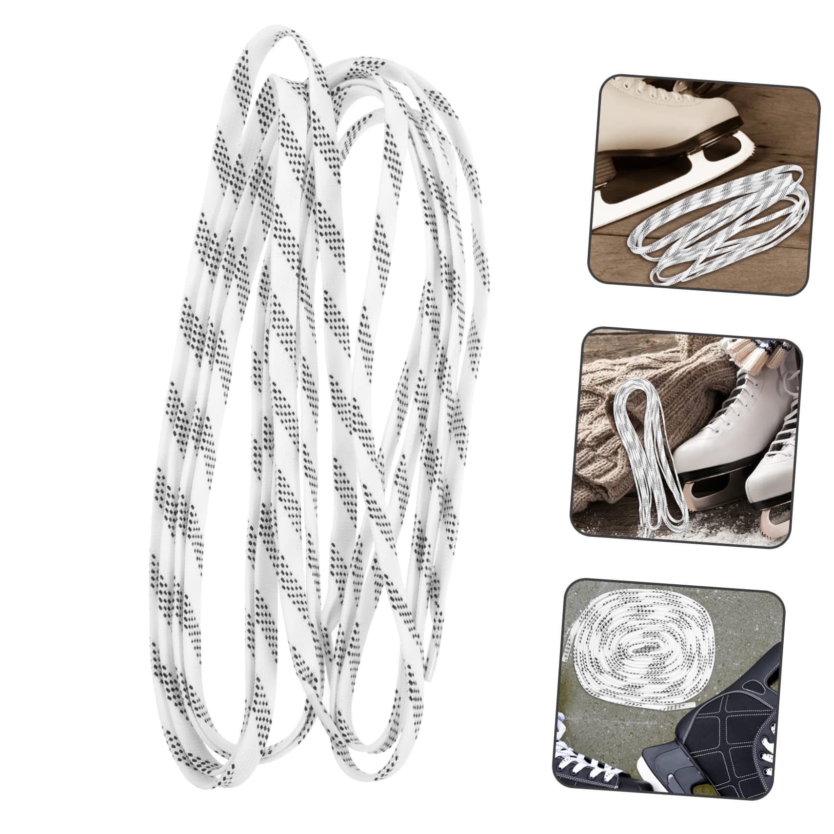 ABOOFAN 2 Pairs Waxed Hockey Skate Laces - Durable Flat Shoelaces for Roller Skates, Ice Skates, Ski Boots & Tennis Shoes | Perfect for Sports & Casual Wear