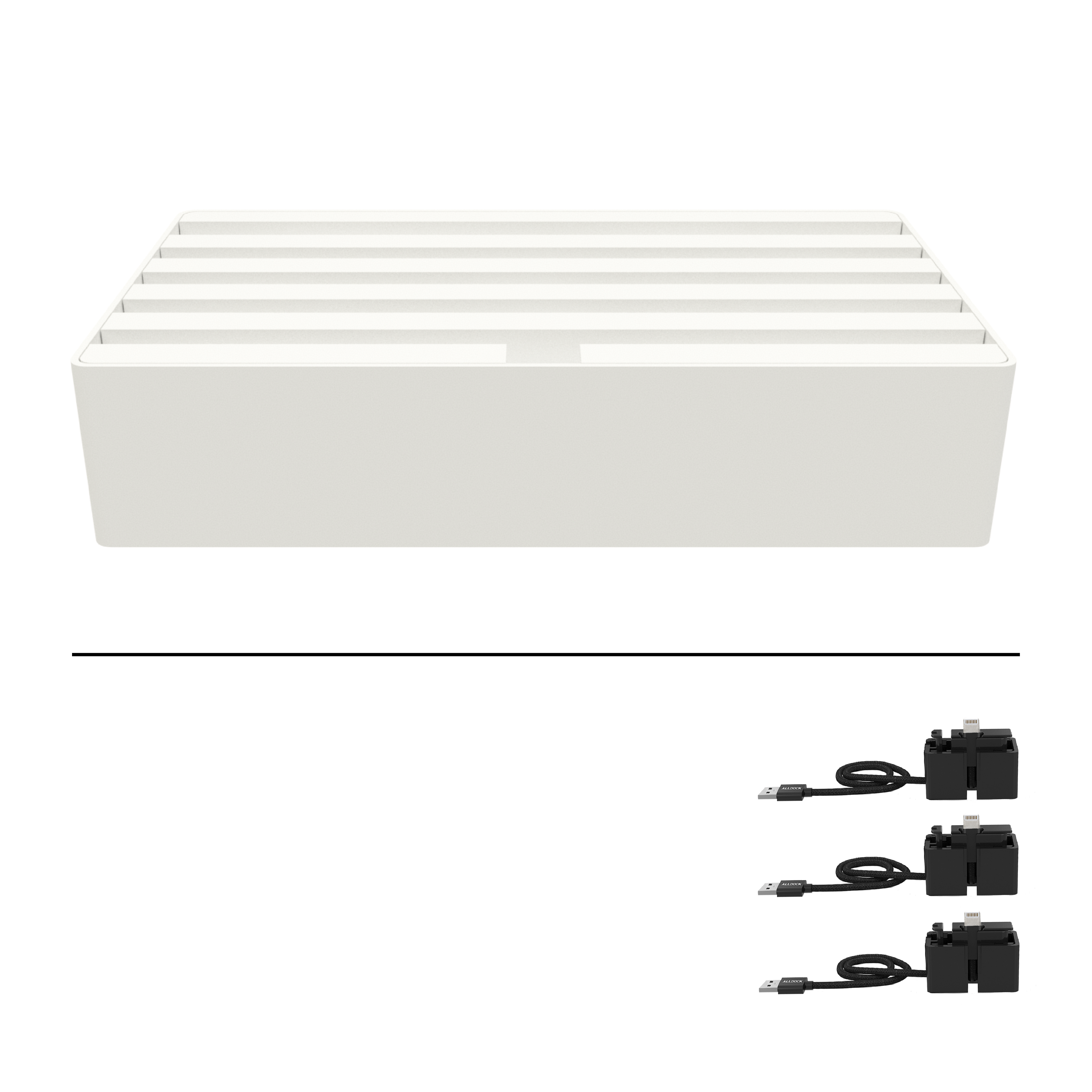 ALLDOCK Classic FAMILY White - Premium USB Charging Station for Multiple Devices - Perfect for Home, Office, and Travel Use