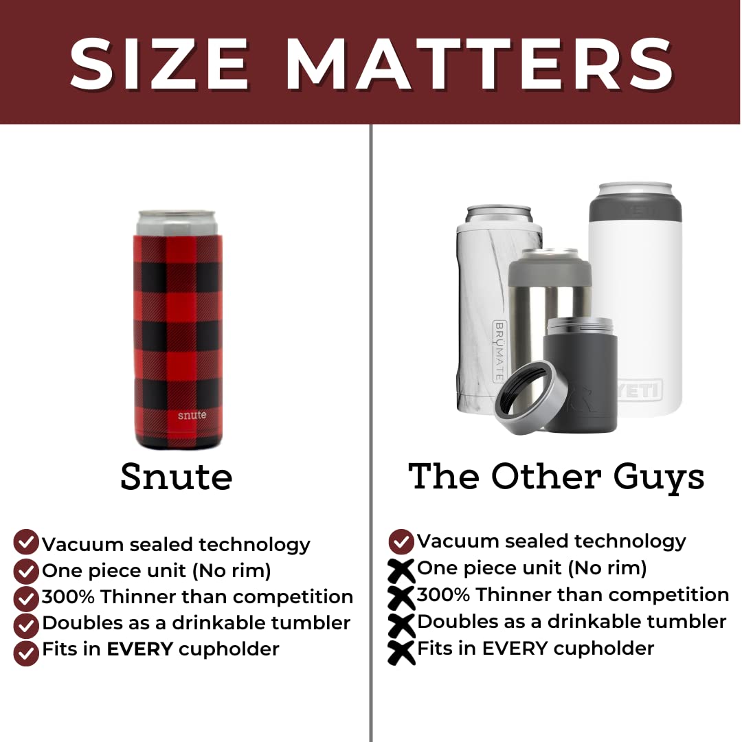 2-in-1 Slim Can Cooler & Tumbler | Stainless Steel Insulated Beverage Holder for 12oz Cans - Keeps Beer, Soda, Energy Drinks & Hard Seltzer Cold | Perfect for Camping, Beach, Picnics & Outdoor Parties (Buffalo Design)