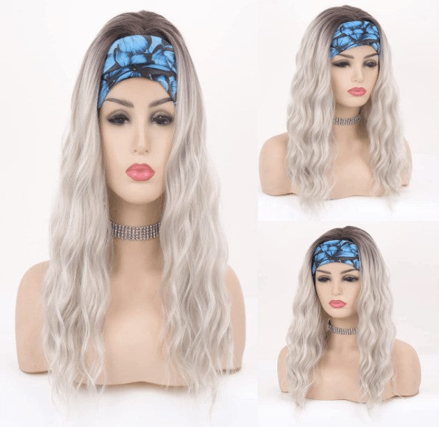 20 Inch Synthetic Wavy Headband Wig for Women - Natural Looking Heat Resistant Hairpiece for Daily Wear, Cosplay & Costume Parties