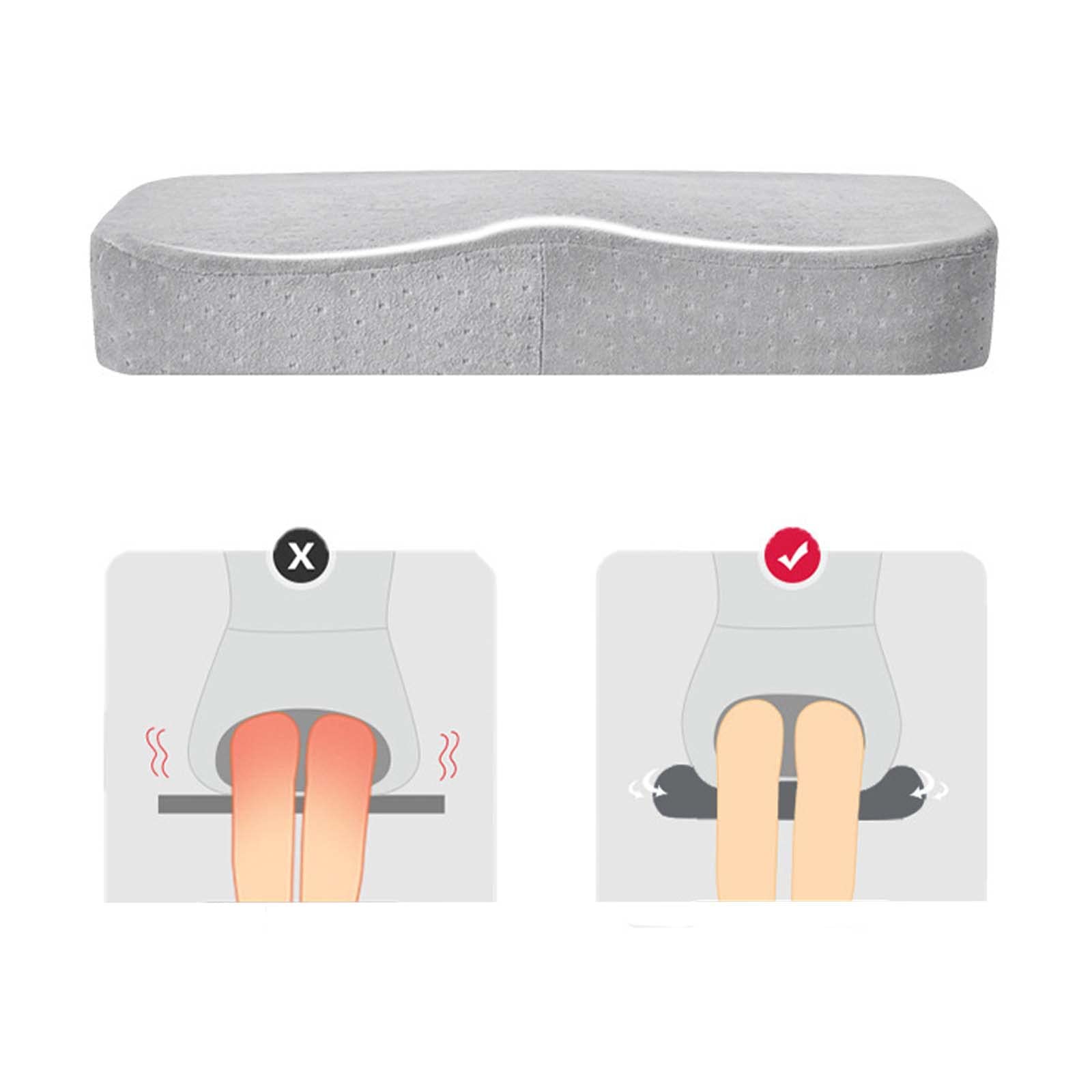 Premium Memory Foam Seat Cushion with Washable Velvet Cover - Orthopedic Coccyx Support Pillow for Office Chair, Car Seat & Home Use - Soft Pink Comfort for Long Sitting & Back Pain Relief
