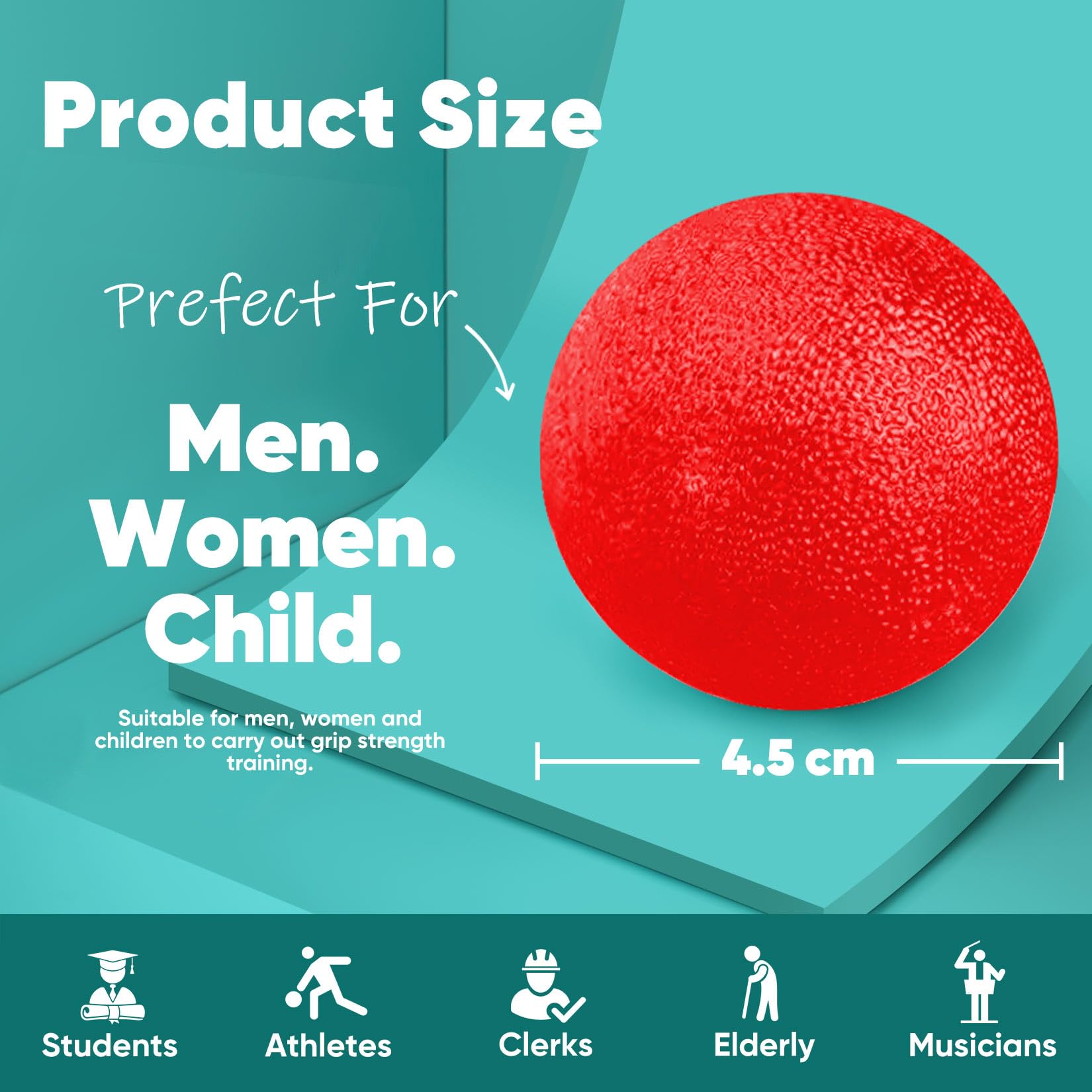 Hand Exercise Balls Set of 6 - Stress Relief & Physical Therapy Squeeze Balls with Different Resistance Levels for Adults | Perfect for Office Stress Relief, Hand Rehabilitation & Arthritis Therapy