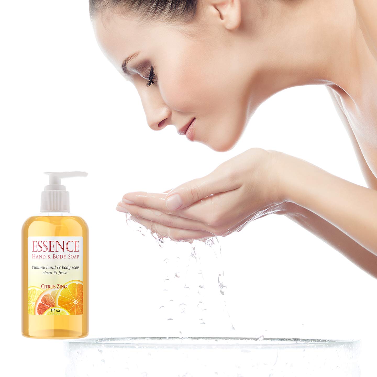 Deluvia Organic Aloe & Vitamin E Hand Soap and Body Wash with Rosemary Extract & Citrus Essential Oils - Refreshing Citrus Zing Scent for Daily Hand Cleansing & Body Wash | Perfect for Home, Gym & Travel Use
