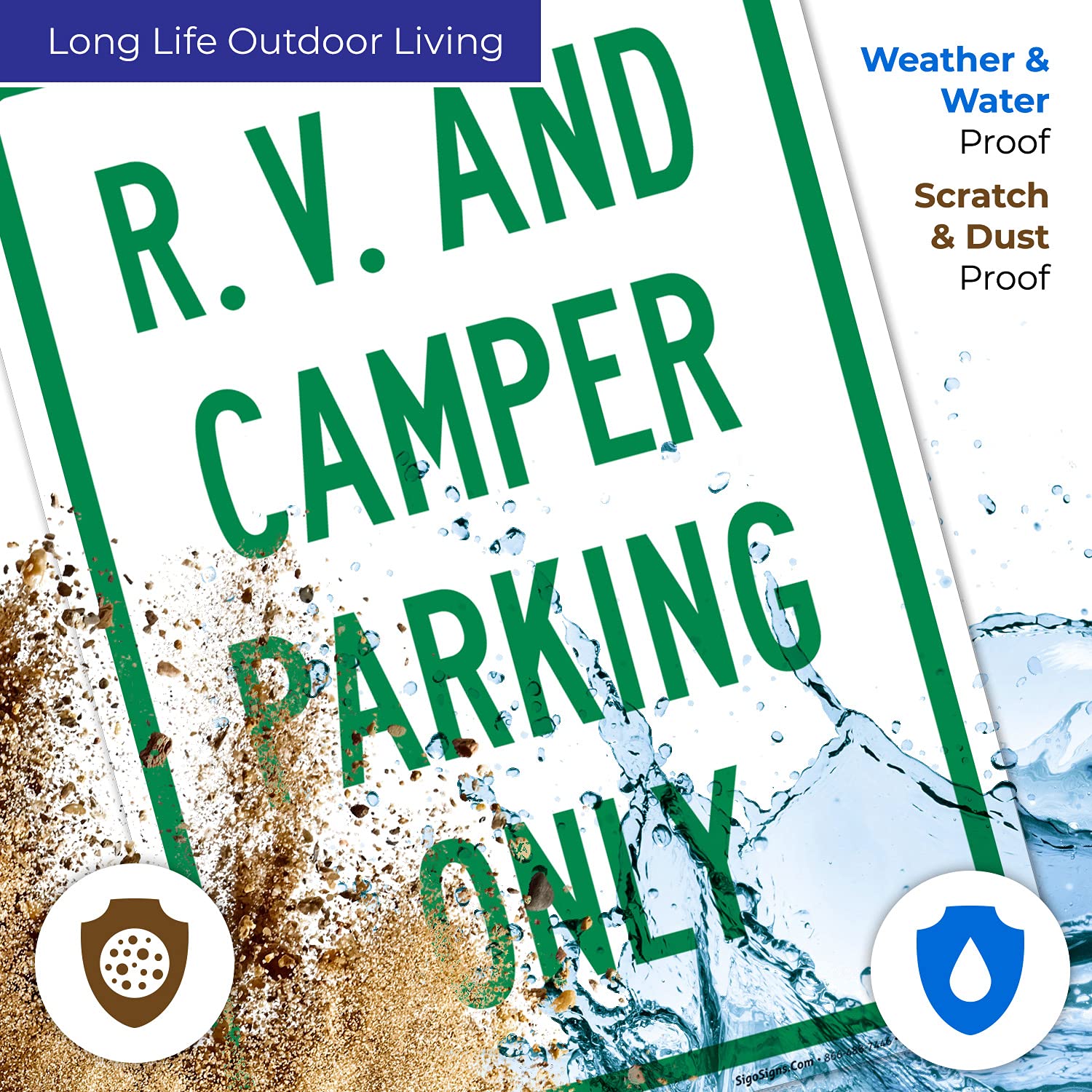 RV and Camper Parking Only Sign - 10x14 Inches Rust-Free .040 Aluminum - Fade Resistant - Made in USA - Perfect for RV Parks, Campgrounds & Driveways