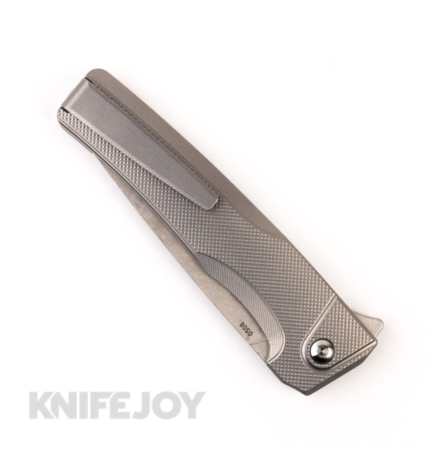 MachineWise Sonora Button Lock Folding Knife - S35VN Blade with Diamond Textured Titanium Handles & Brass Bolster - EDC Pocket Knife for Outdoor, Camping, and Everyday Carry