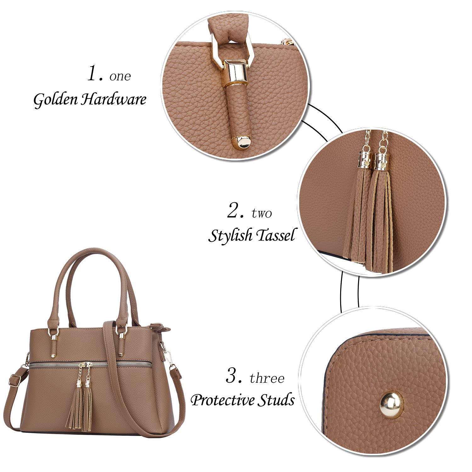 KKXIU Women's Leather Crossbody Bag with Adjustable Strap, Multiple Pockets & Zipper Closure - Stylish Satchel Purse for Work, Travel & Everyday Use