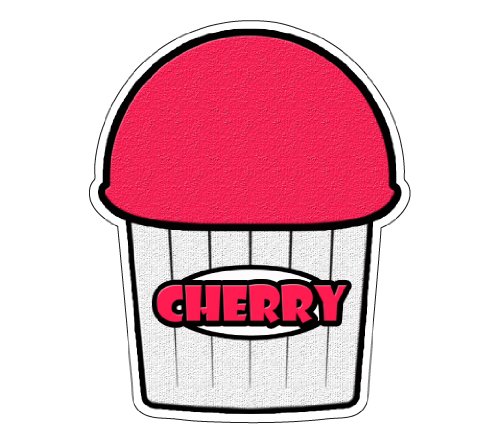 Cherry Flavor Italian Ice Decal - Premium Shaved Ice Sticker for Ice Cream Carts & Food Trucks - Perfect for Summer Treats & Frozen Dessert Businesses
