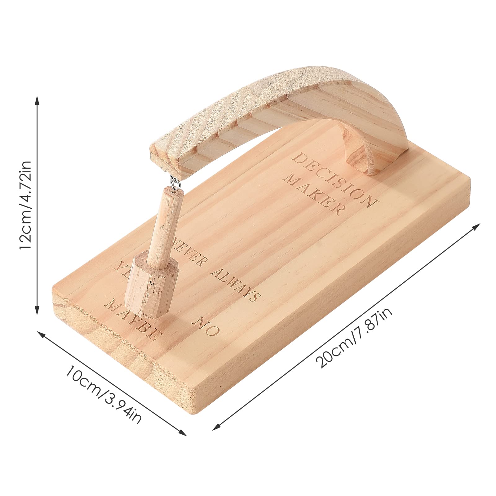 Wooden Magnetic Decision Maker Swing Pendulum - Fun Desk Tabletop Game Toy for Office & Home (Yellow, 10x20.3x3 cm) | Perfect for Decision Making, Stress Relief & Party Games