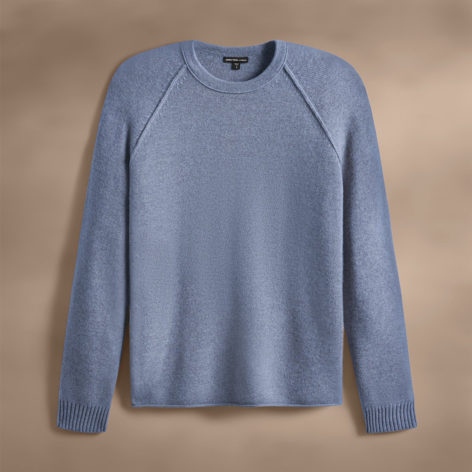 Sustainable Recycled Cashmere Raglan Crewneck Sweater - Faded Indigo Wash | Eco-Friendly Soft Knit Pullover for Women | Perfect for Casual Outings, Office Wear & Cozy Layering