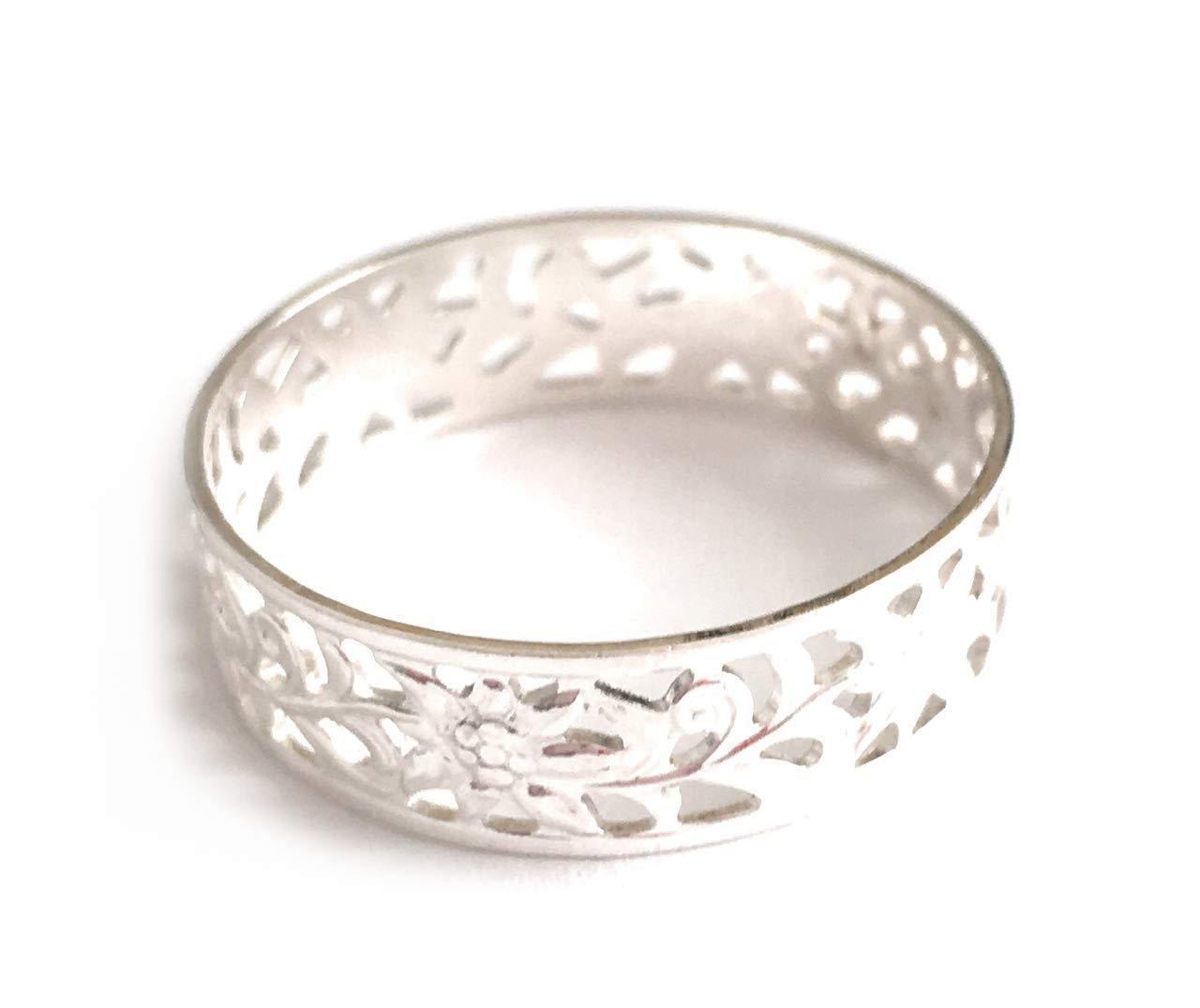 Sterling Silver Thumb Ring - Tropical 5mm Wide for Women & Men | Fashion Jewelry Gift