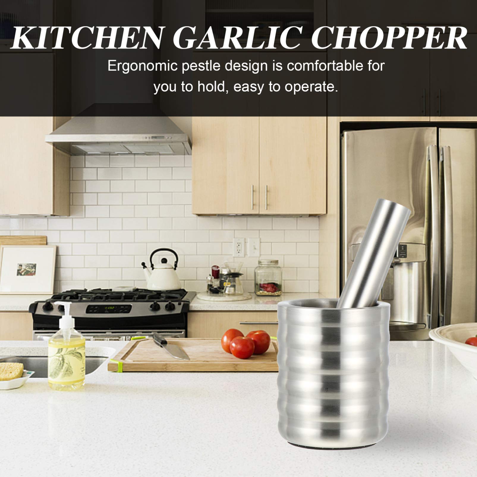 Premium Stainless Steel Garlic Press & Grinder - Heavy Duty Ginger Mincer, Garlic Crusher & Chopper for Kitchen - Perfect for Cooking, Baking, Salad Dressing & Meal Prep