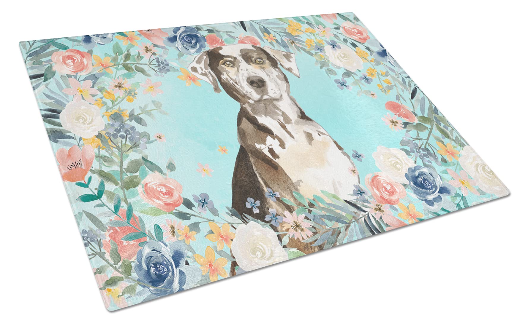 Caroline's Treasures CK3429LCB Catahoula Leopard Dog Tempered Glass Cutting Board - Large Decorative Kitchen Chopping & Serving Board for Fruits, Vegetables & Charcuterie - Perfect for Home Cooking & Entertaining