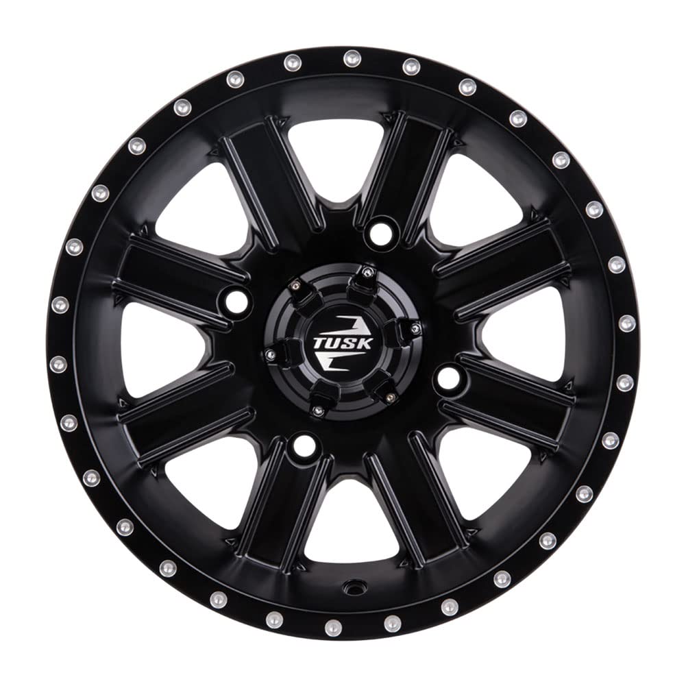 4/110 Tusk Cascade 12x7 5.0 + 2.0 Matte Black ATV Wheels - Compatible with YAMAHA BIG BEAR 400 IRS 4x4 (2007-2012) | Durable Off-Road Wheels for Trail Riding & Mud Adventures
