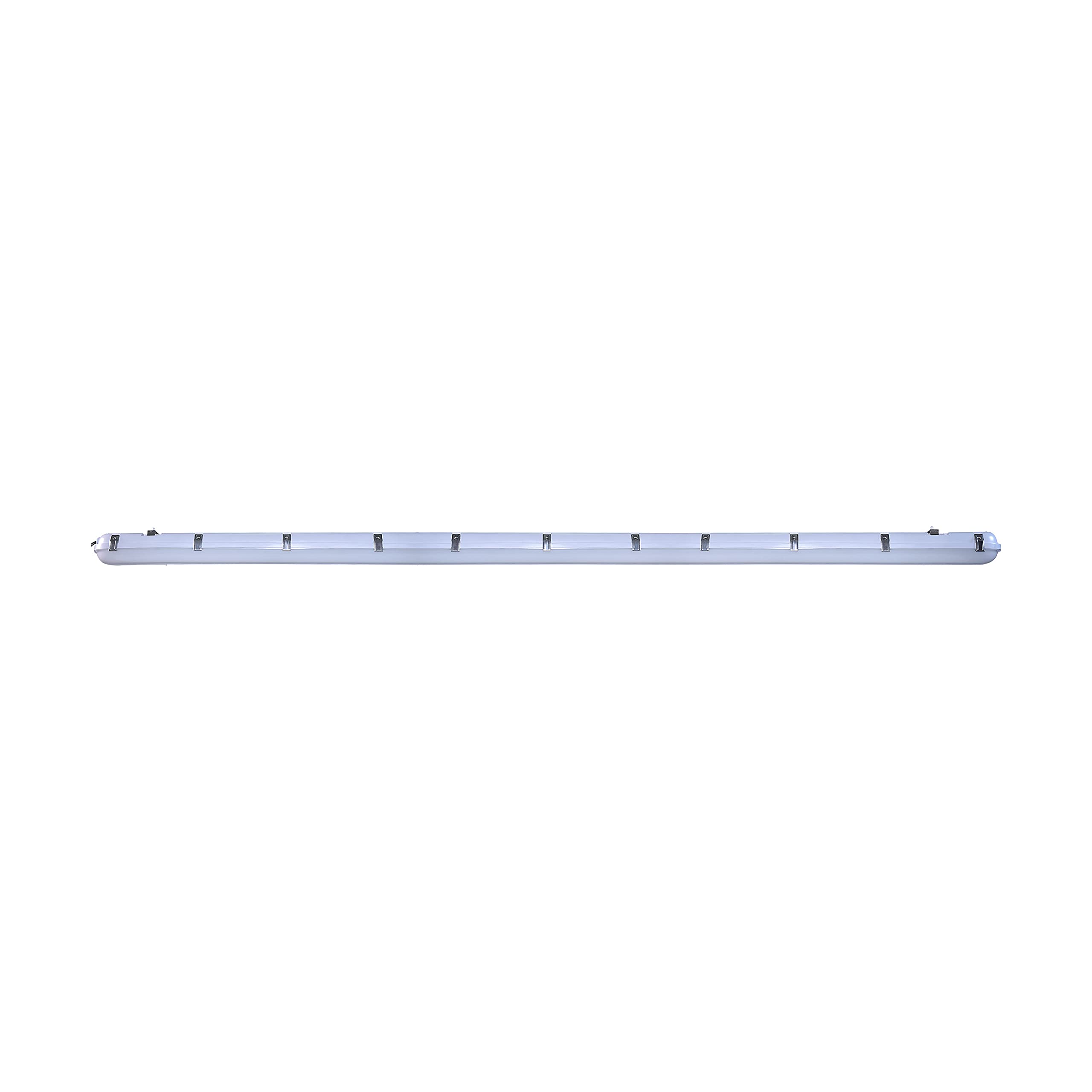 Satco 72W 8Ft Vapor Tight Linear Fixture with Microwave Sensor - IP65 & IK08 Rated, Wattage Selectable (65-825) - Gray, Warm to Cool White LED Lighting for Warehouses, Garages & Outdoor Areas (1 Pack)