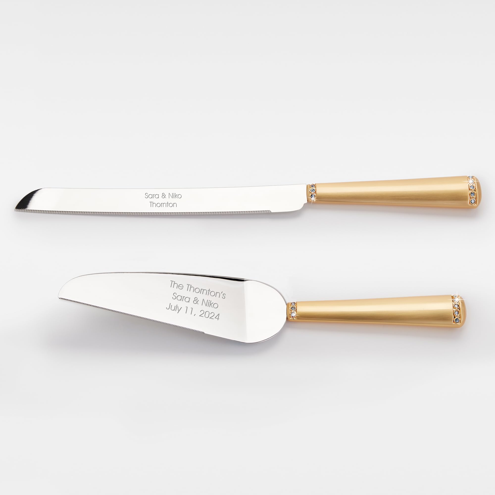 Personalized Princess Gold Tone Cake Server Set - Free Customization | Elegant Wedding, Birthday & Anniversary Gift for Women | Perfect for Special Occasions & Cake Cutting Ceremonies
