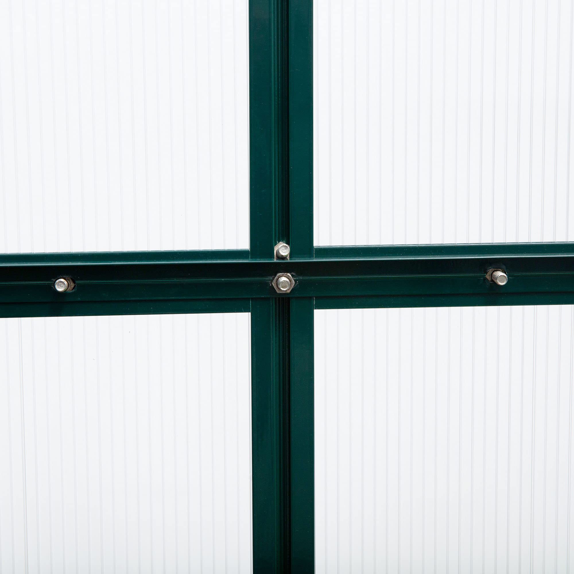 Outsunny 6' x 10' Polycarbonate Greenhouse for Outdoors - Aluminum Walk-in Garden Greenhouse with Rain Gutter & Roof Vent - Perfect for Patio, Backyard, Gardening & Plant Growing (Dark Green)