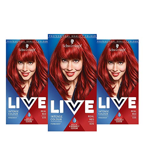 Schwarzkopf Live Intense Permanent Hair Dye - Vibrant Real Red #35 (142ml) - Long-Lasting Color for Brunettes & Dark Hair | Perfect for Home Use & Salon-Quality Results