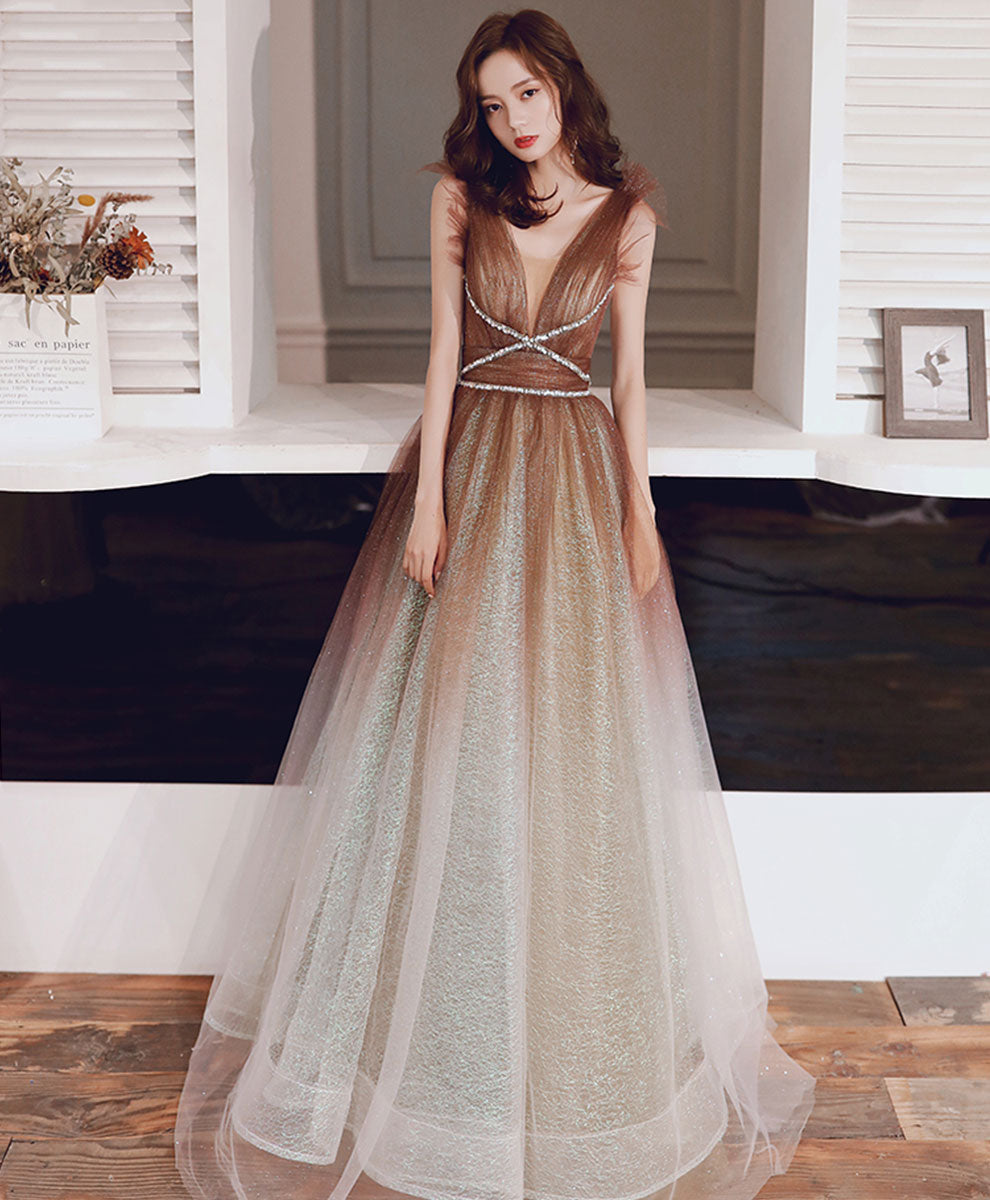 Elegant A-Line Tulle Sequin Long Prom Dress for Women - Sparkling Formal Gown for Homecoming, Evening Party & Special Occasions