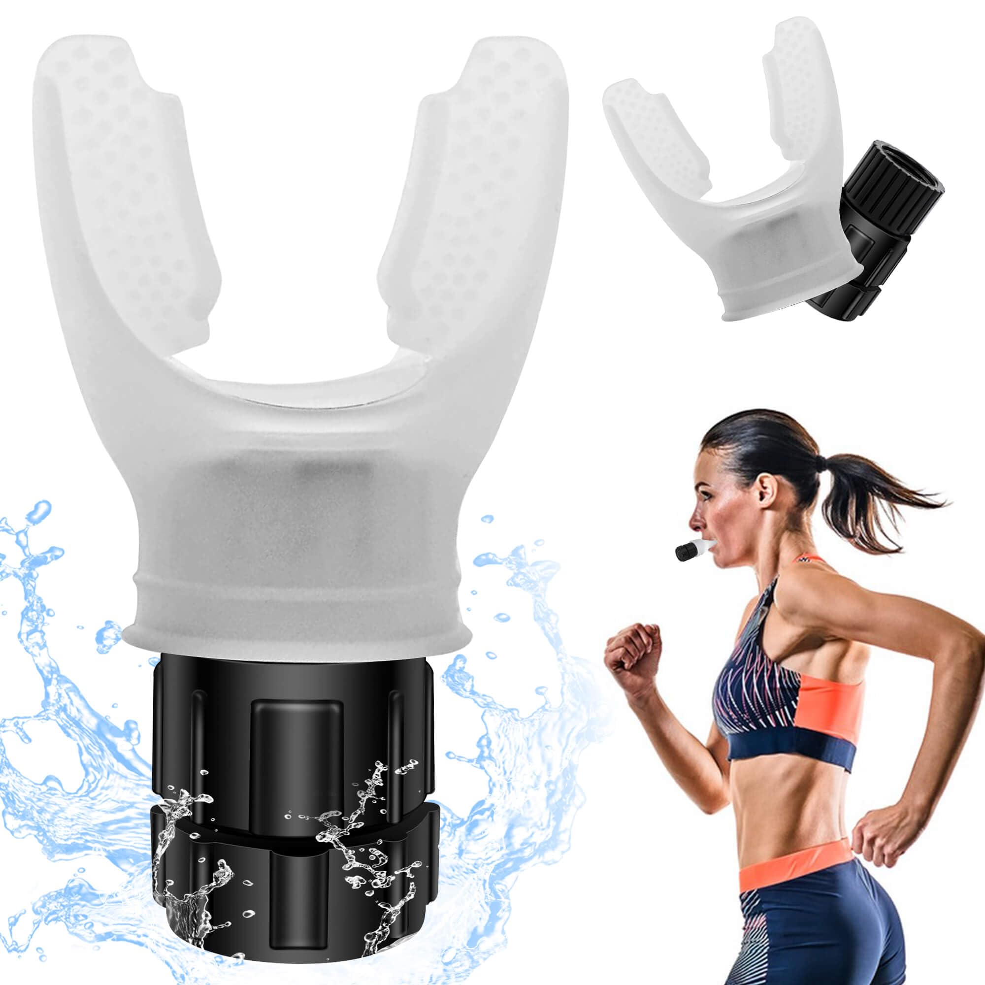 Portable Breathing Exercise Device - Adjustable Resistance Trainer for Oral & Muscle Strengthening | The Breather Respiratory Muscle Trainer | Easy to Clean (White) | Ideal for COPD, Asthma Recovery & Fitness Training