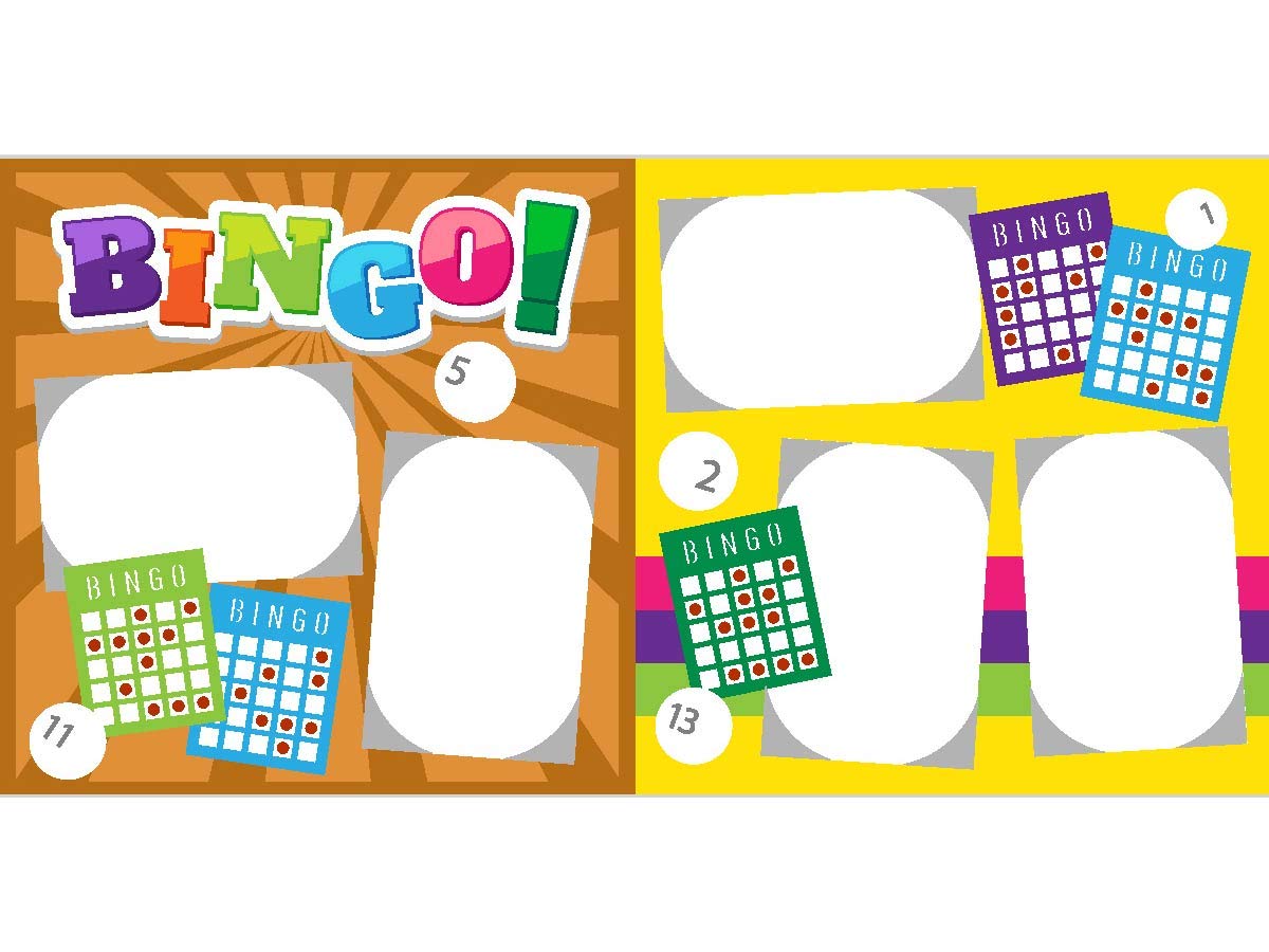 Bingo Scrapbook Page Kit - DIY Scrapbooking Supplies for Memory Books, Cards & Photo Albums | Perfect for Parties, Family Events & Craft Projects
