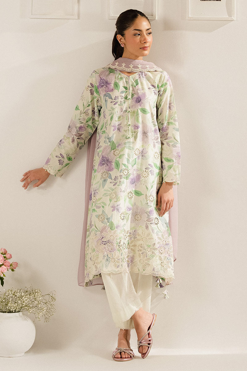 LAVENDER SERENITY 3-Piece Outfit Set (Shirt, Pants & Dupatta) - Elegant Women's Ethnic Wear for Festivals, Weddings & Special Occasions