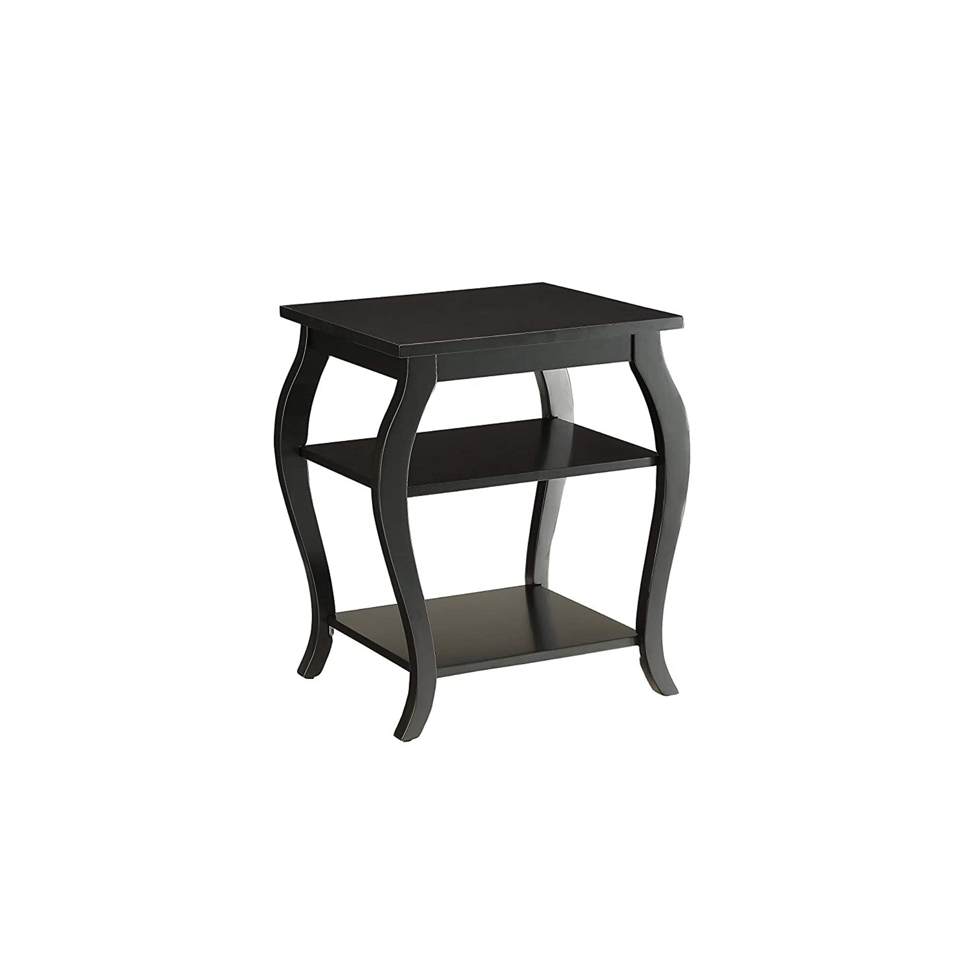 Modern Black End Table with Sturdy Metal Frame - Perfect for Living Room, Bedroom, or Office Side Table - Compact Nightstand with Storage Shelf for Small Spaces
