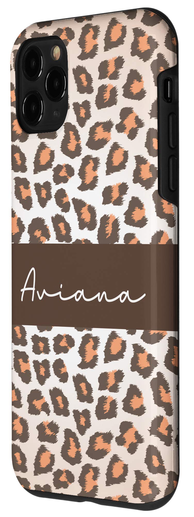 Personalized iPhone 11 Pro Case - Aviana Name Leopard Print for Girls | Fashion Protection
