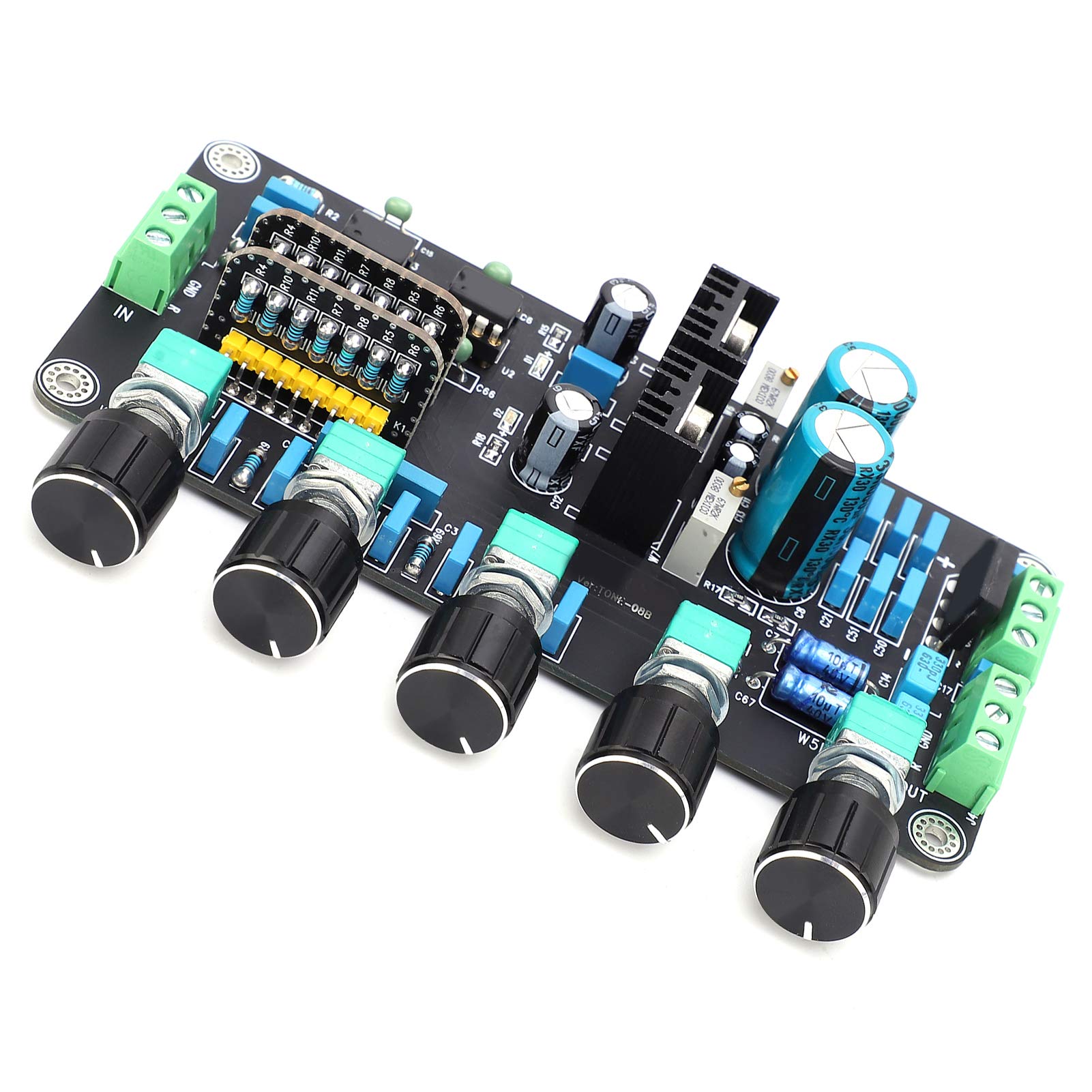 Bognajin 2604AD827 Stereo Preamp Tone Board - Amplifier Volume Bass Treble Control Board for DIY Audio Projects & Home Theater Systems