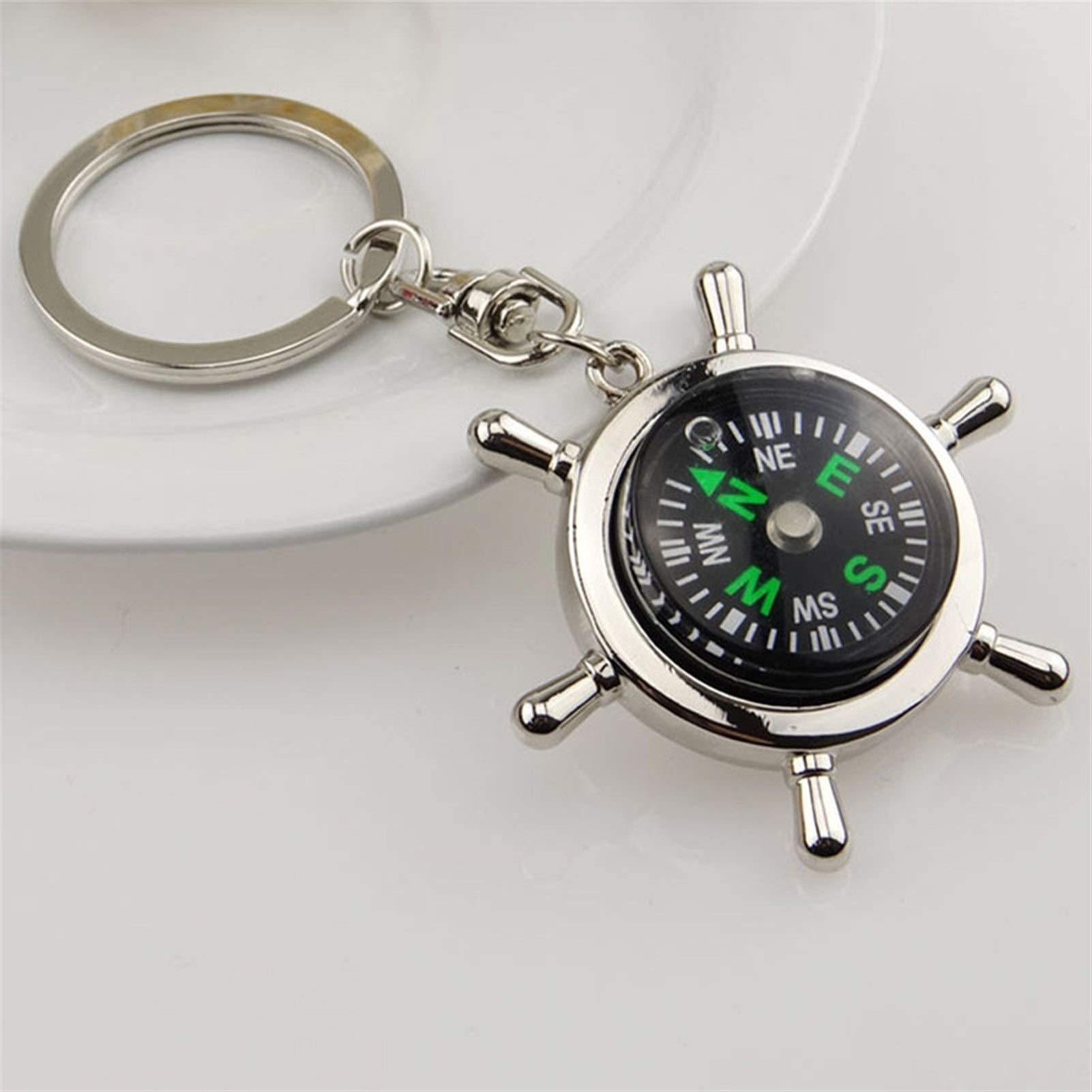 JAHH Mini Compass Keychain - Portable Survival Compass for Camping, Hiking & Outdoor Adventures - Essential Navigation Tool for Travel, Emergency & Wilderness Survival - Perfect for Backpacks, Key Rings & Survival Kits