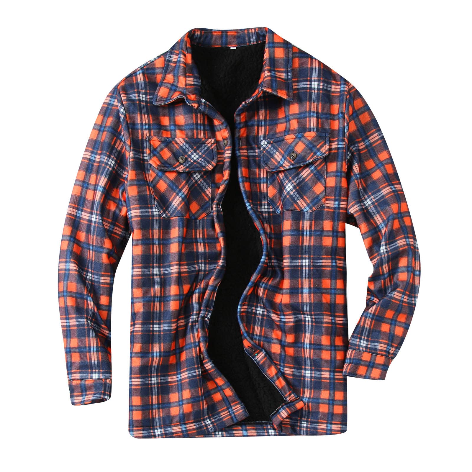 Men's Plaid Lapel Pocket Padded Shirt Jacket - Winter Coat for Casual Outwear | Perfect for Autumn & Winter Outdoor Activities, Work, and Daily Wear