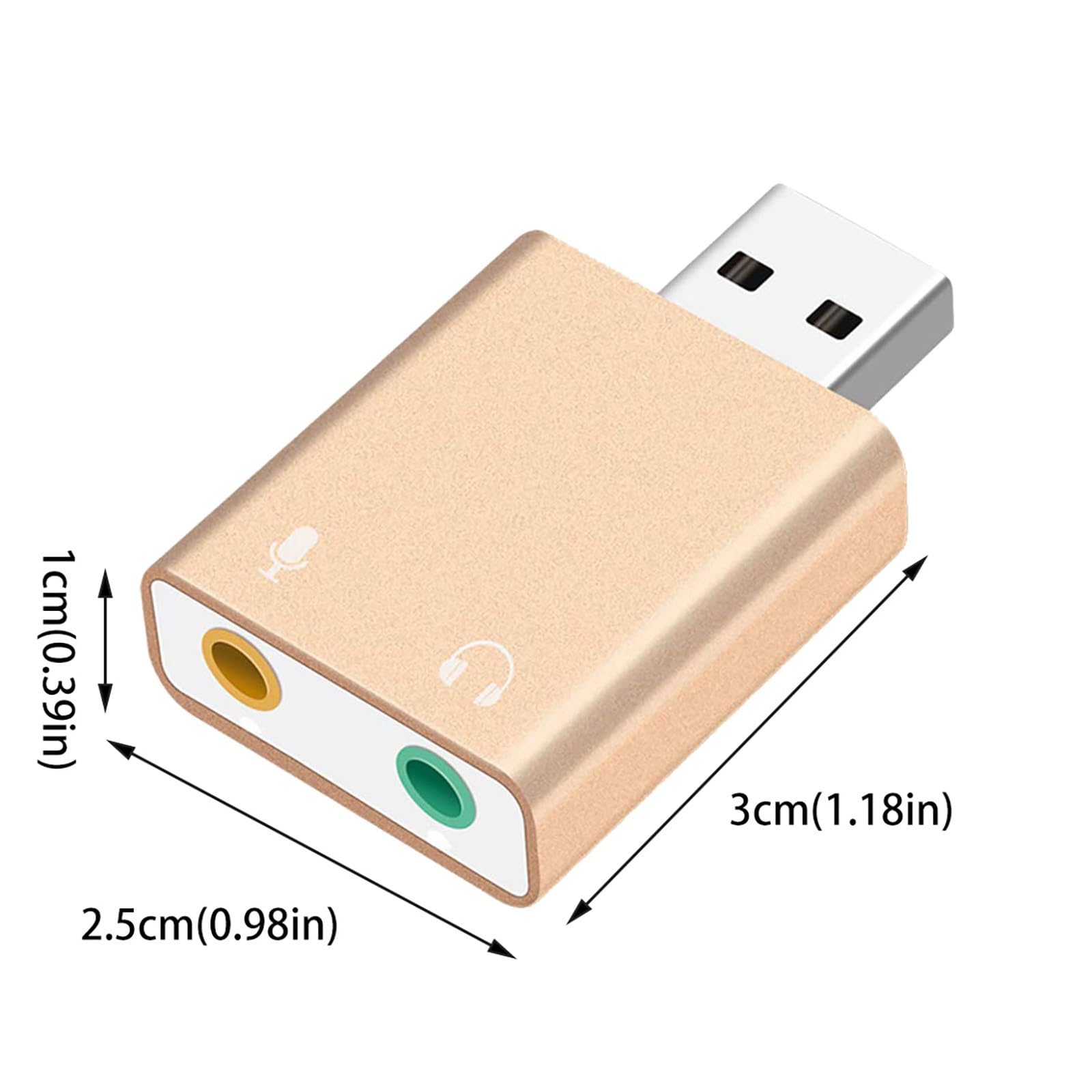 Xmiral USB to 3.5mm Audio Adapter with Microphone Jack - External Sound Card for Windows & Mac PCs, Laptops, Desktops - Plug & Play for Headphones, Speakers, Gaming Headsets - Black (One Size)