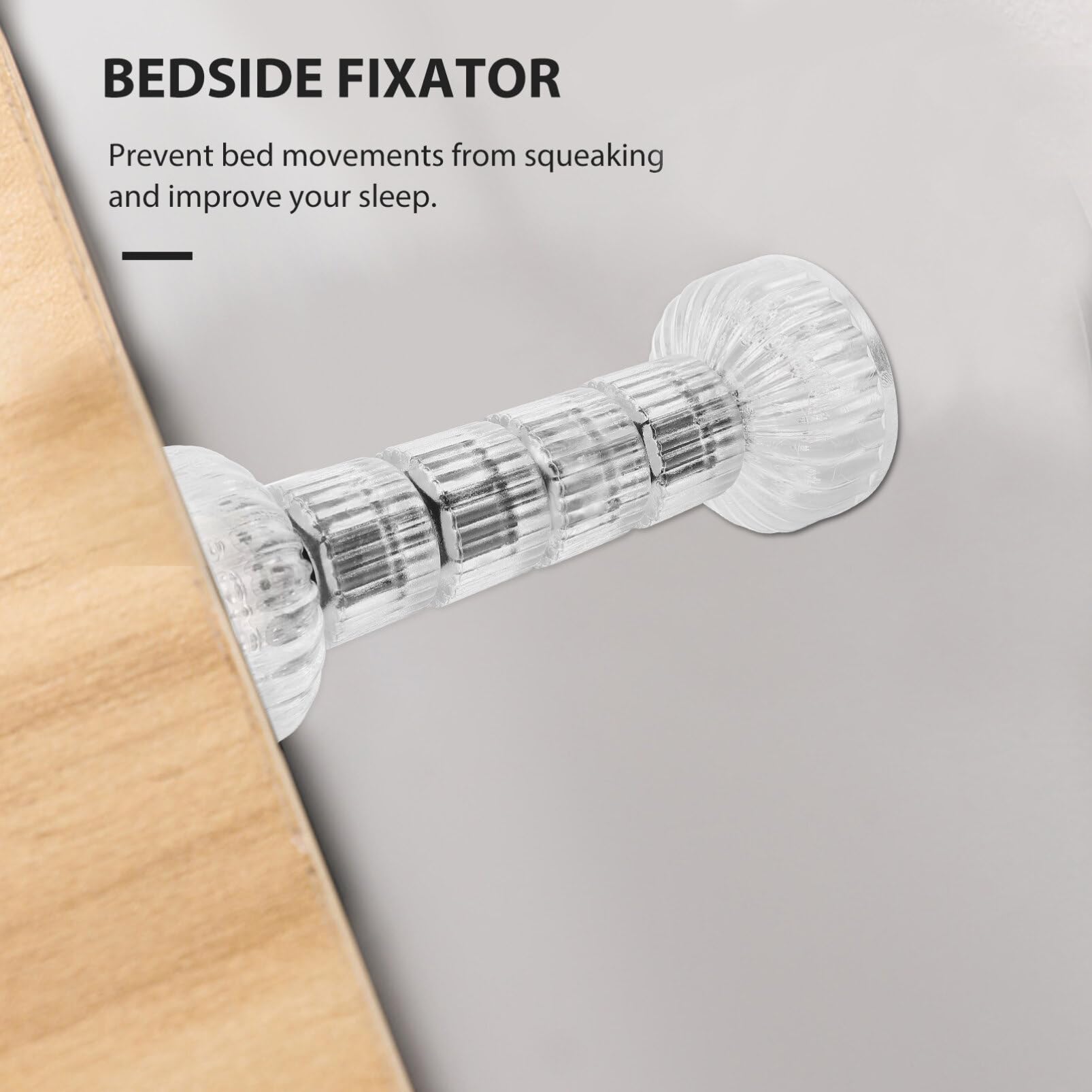 Homoyoyo 2-Pack Acrylic Bed Frame Stoppers - Anti-Shake Support Brackets for Threaded Bed Frames, Prevents Abnormal Noise & Movement - Perfect for Bedroom, Guest Room, Dorm, and RV Use