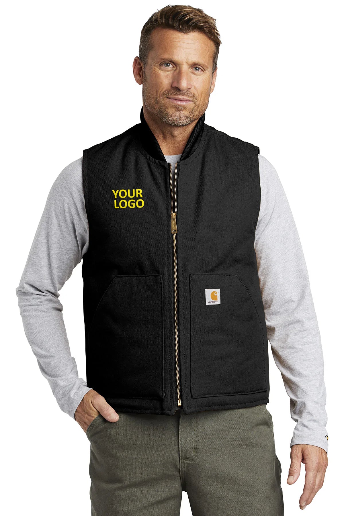 Carhartt Duck Customized Vests for Men & Women - Durable Work Vest in Black | Perfect for Construction, Hunting & Outdoor Activities