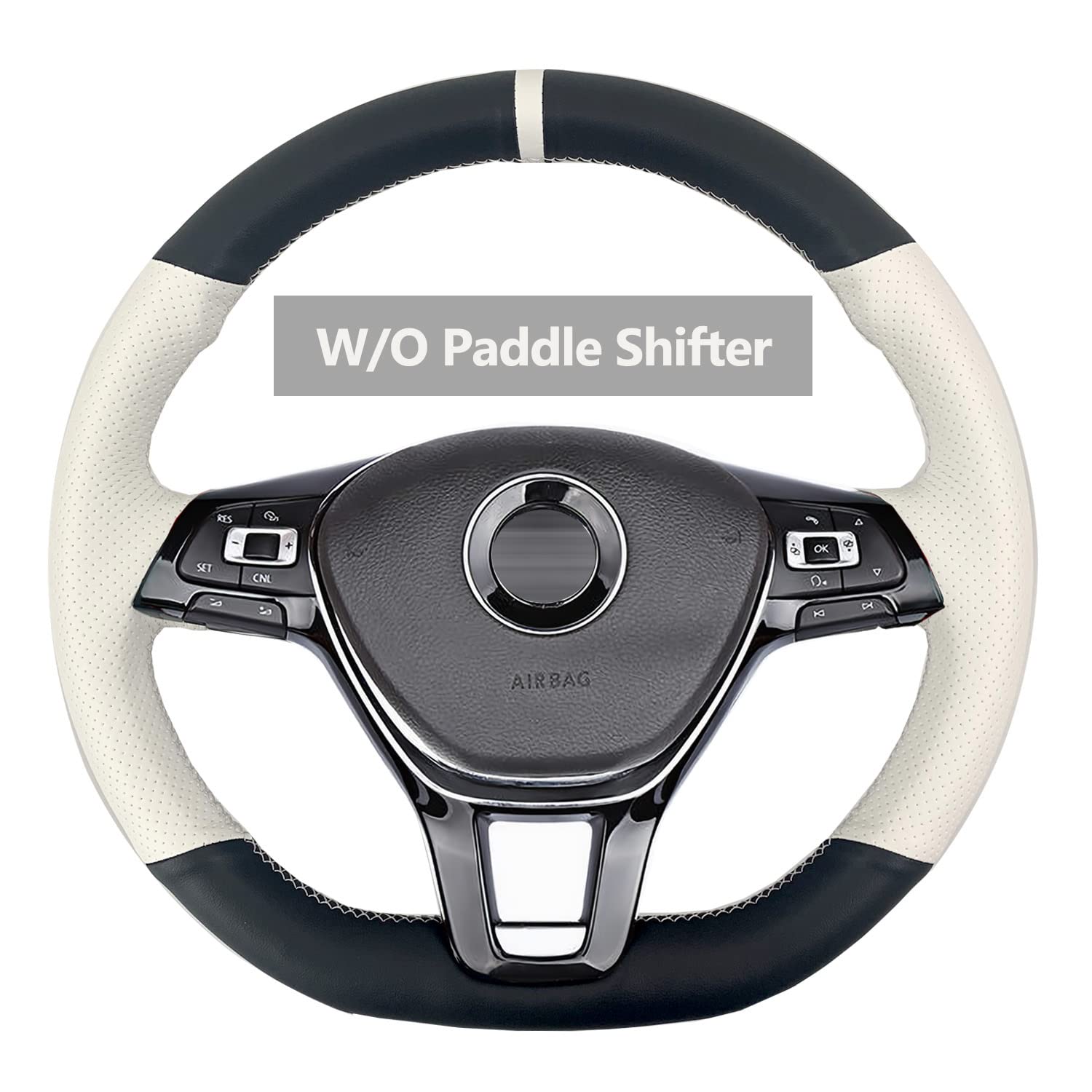 Hand-Stitched VW Steering Wheel Cover for Golf 7/Tiguan/Polo - Durable Protection & Comfort Drive