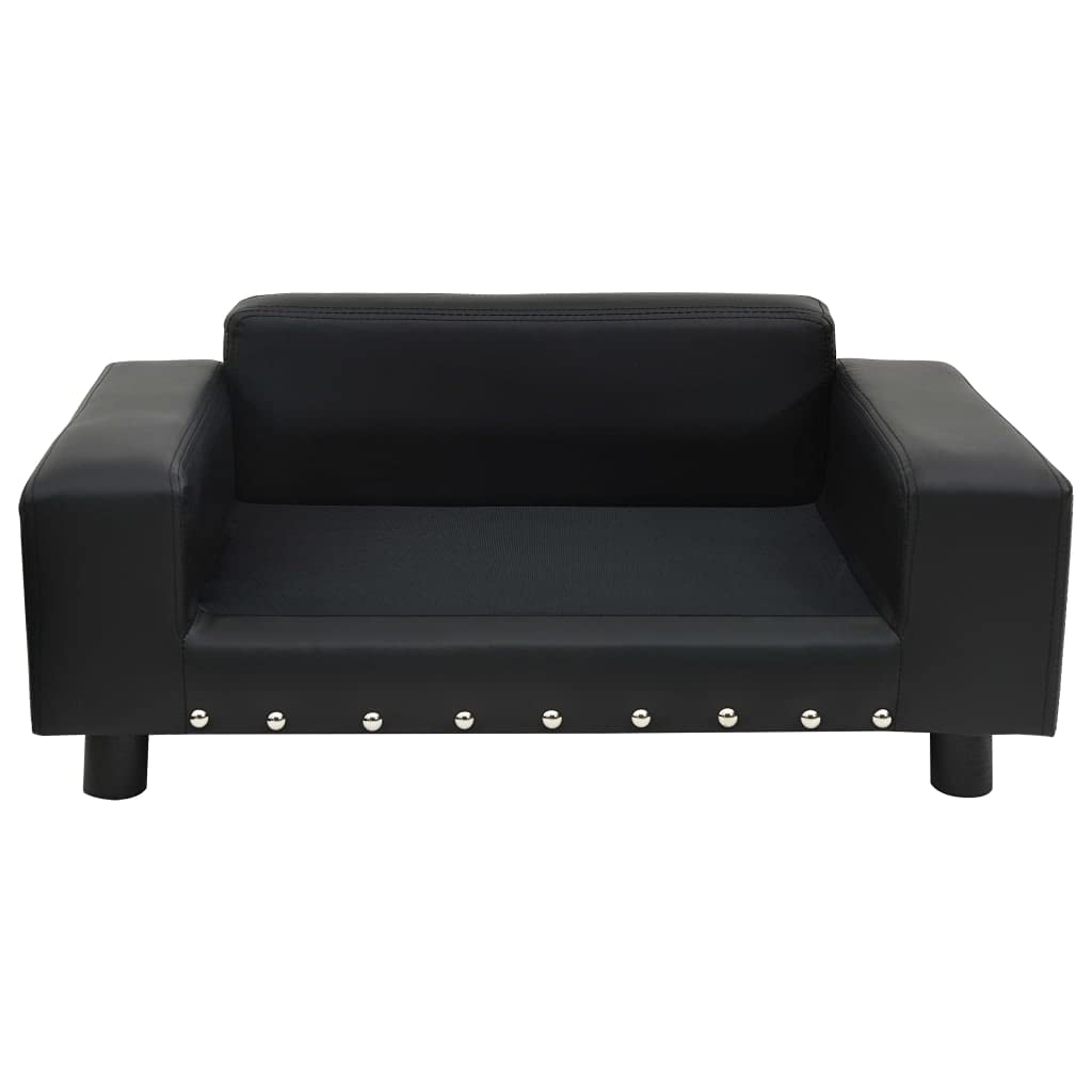 **Charmma Soft Fluffy Calming Orthopedic Sofa Bed for Dogs & Cats – Anti-Anxiety Pet Couch with Memory Foam, Machine Washable, Black, Rectangular (Includes Accessories) – Perfect for Living Room, Bedroom & Travel**