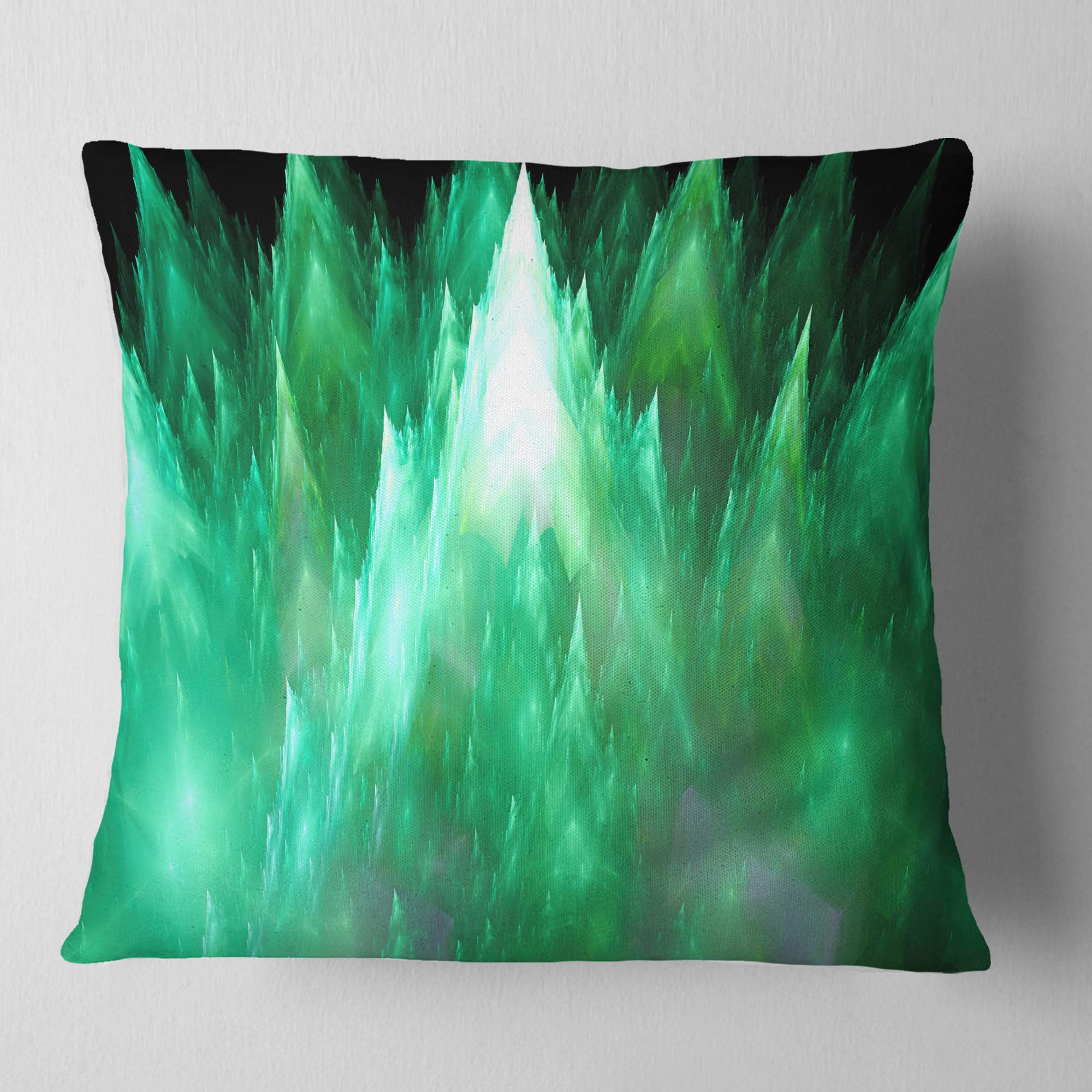 DesignQ CU16156 Soft Pillow Cushion 18x18 Inches - Green Decorative Throw Pillow for Sofa, Bed & Home Decor
