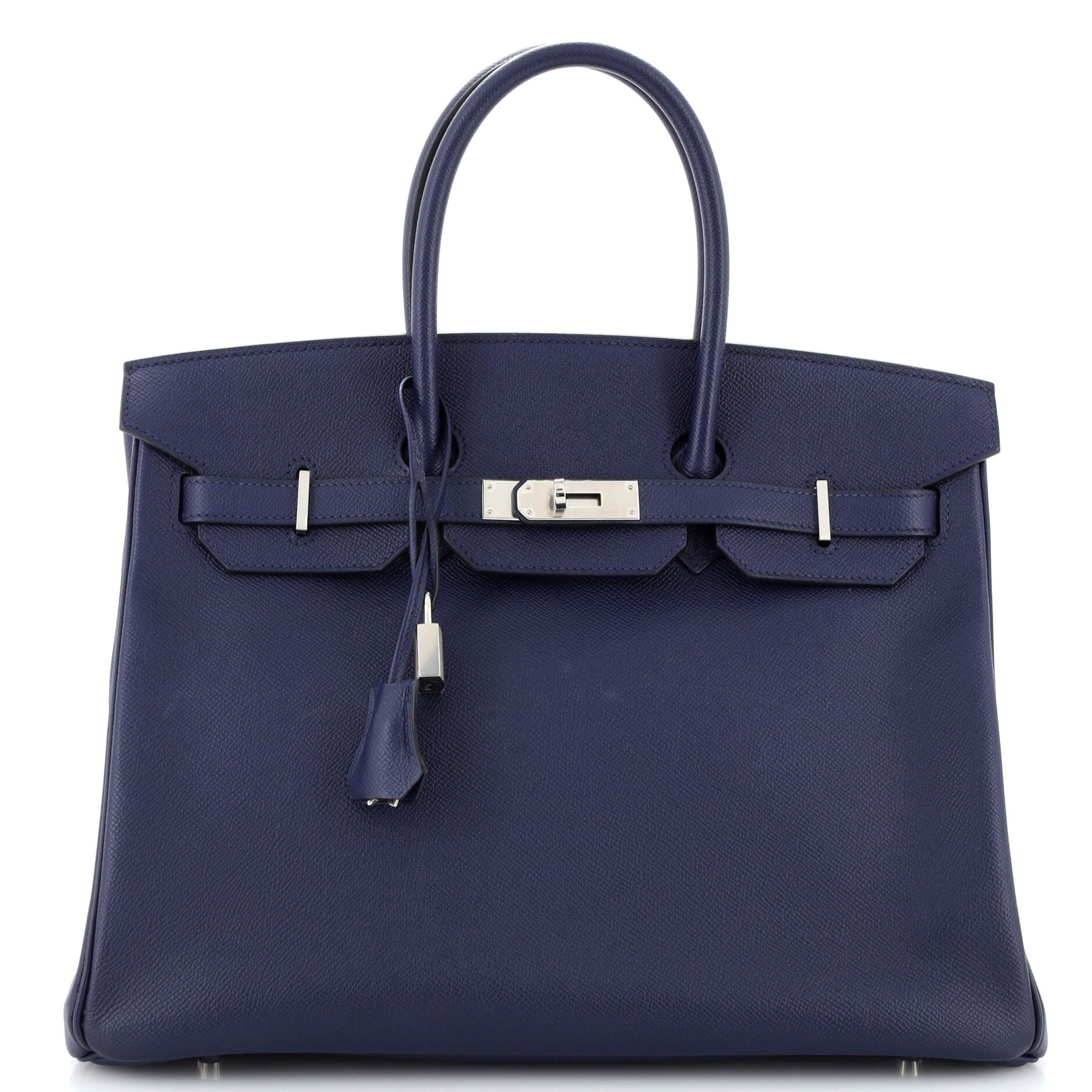 Birkin Handbag 35cm - Bleu Saphir Epsom Leather with Palladium Hardware | Luxury Designer Tote for Women | Perfect for Work, Travel & Special Occasions