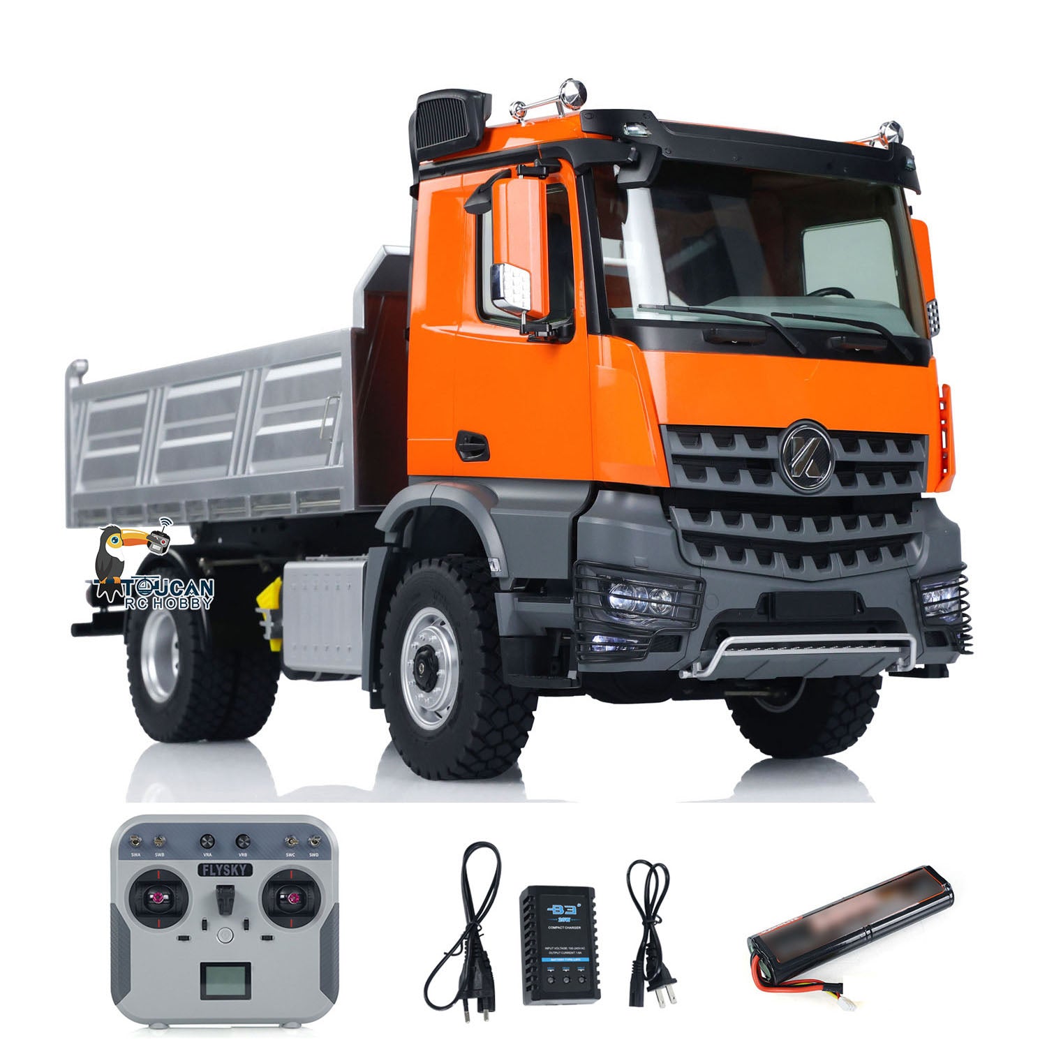 1/14 Scale Kabolite 5701 RC Dump Truck - 4x4 Remote Control Dumper Car with Sound & Light Simulation - Engineering Vehicle Hobby Model for Kids & Adults - Perfect for Construction Site Play, Collecting & RC Racing
