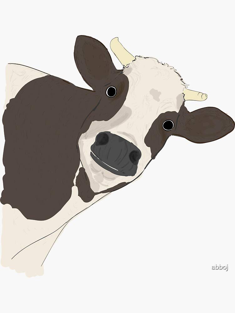 Cow Sticker - Waterproof Vinyl Decal for Hydro Flask, Laptop, Skateboard & More - Durable Graphic Stickers for Water Bottles, Computers, DIY Projects - Perfect for Personalizing Tumblers, Notebooks, and Outdoor Gear