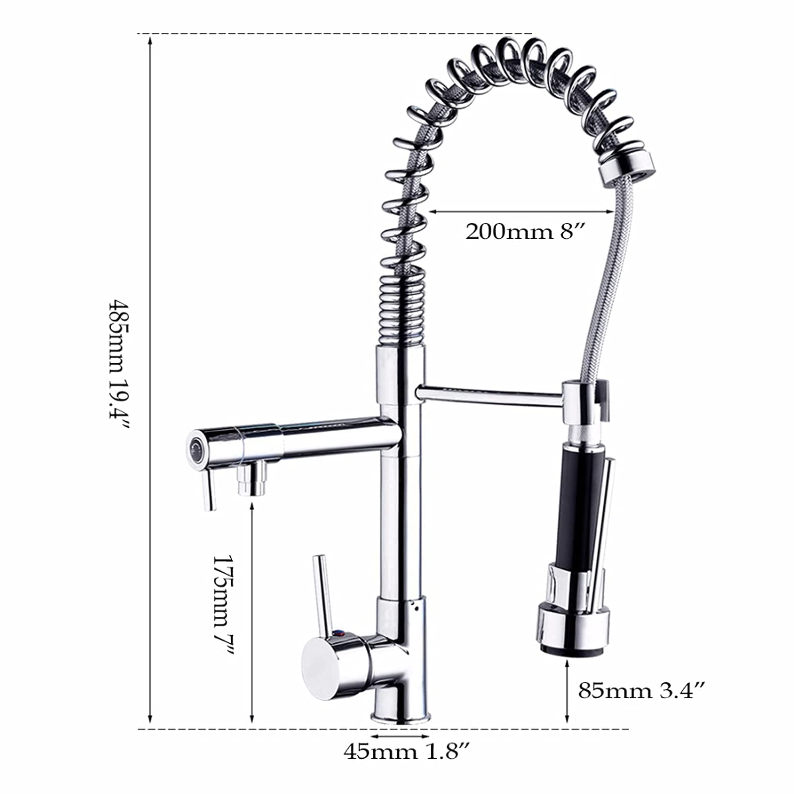 360° Rotating Brass Kitchen Faucet with 2 Spray Modes - Chrome Finish Sink Mixer Tap for Modern Kitchens | Perfect for Washing Dishes, Filling Pots & Daily Kitchen Tasks