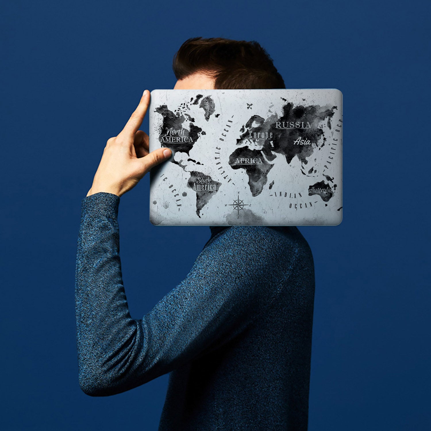Premium Surface Laptop Case with World Map Design - Durable Protective Cover for Microsoft Surface Laptop 1/2/3/4 - Perfect for Travel, Business & School Use