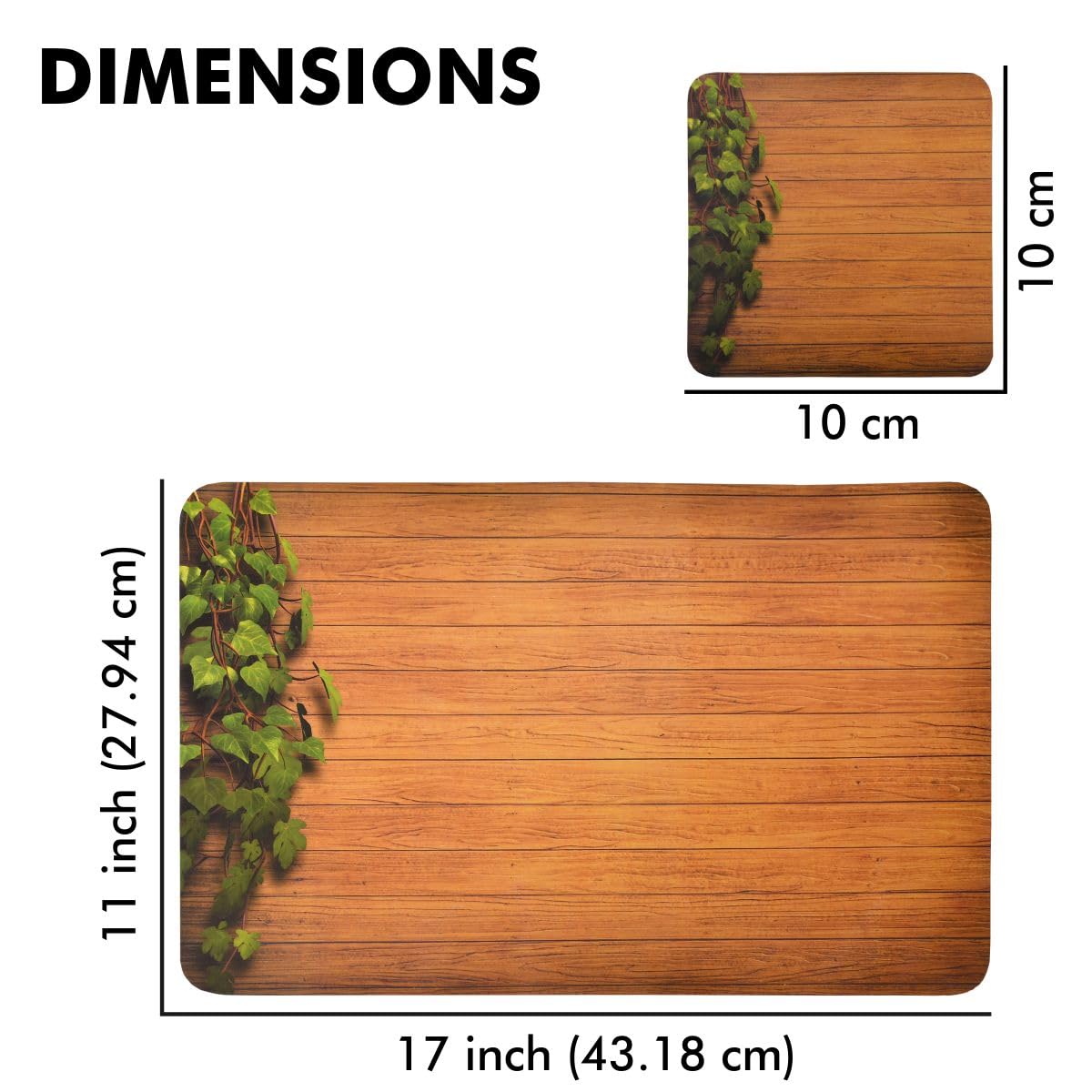 4-Piece Yellow Weaves PVC Dining Table Placemats - Wooden Style Brown for Kitchen, Dining Room & Home Decor